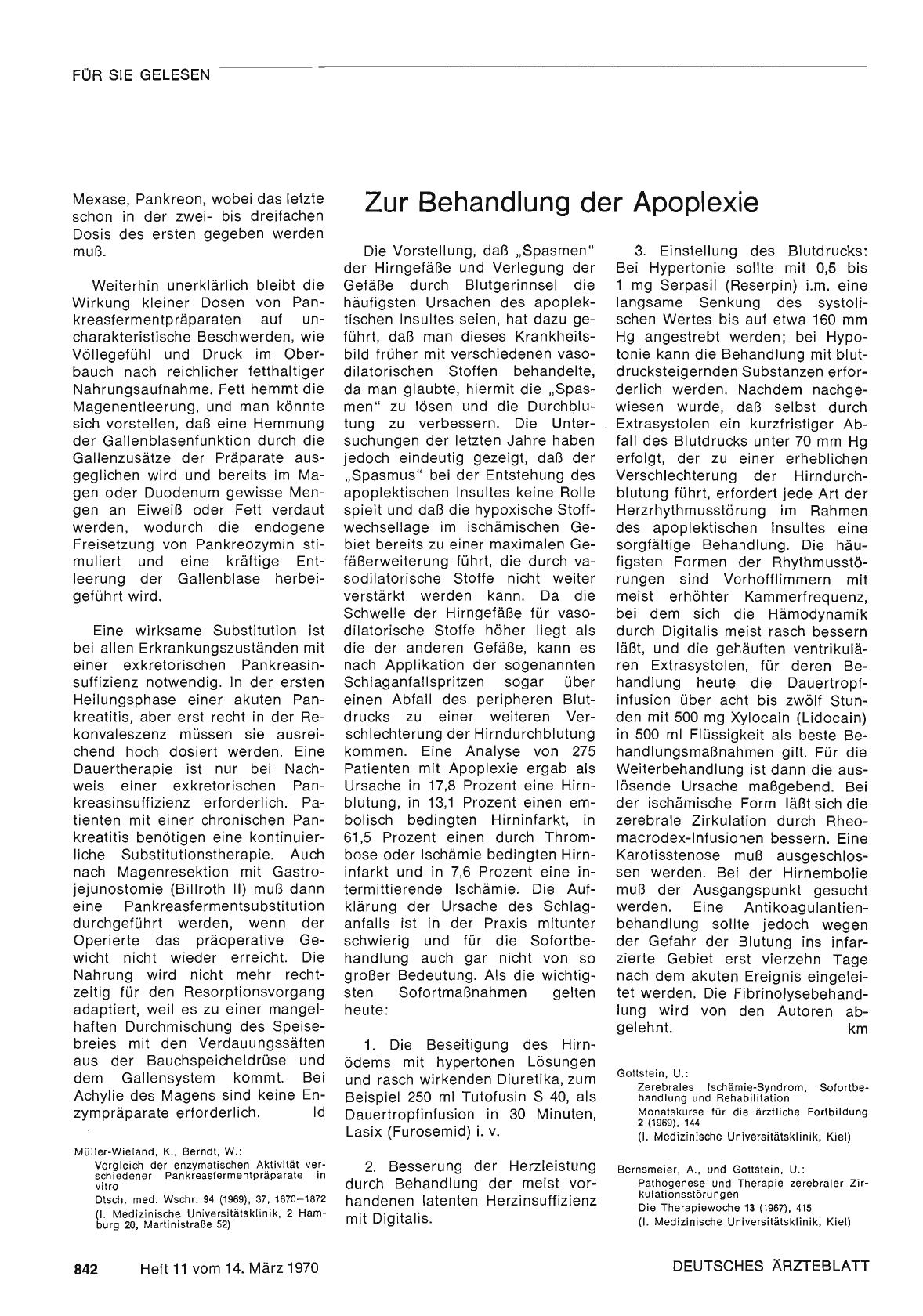 Vorschauseite 1: Zur Behandlung der Apoplexie