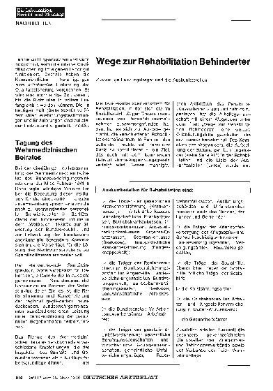 Vorschauseite 1: Wege zur Rehabilitation Behinderter