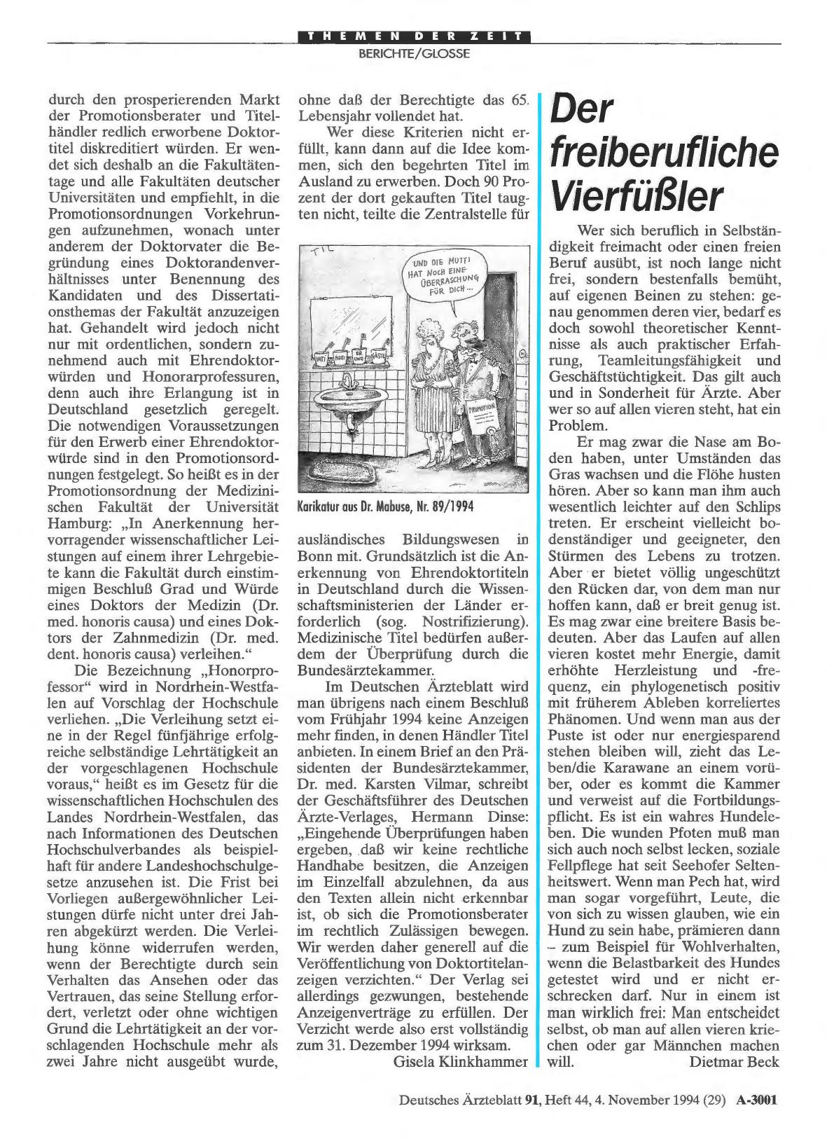 Vorschauseite 1: Der freiberufliche Vierfüßler