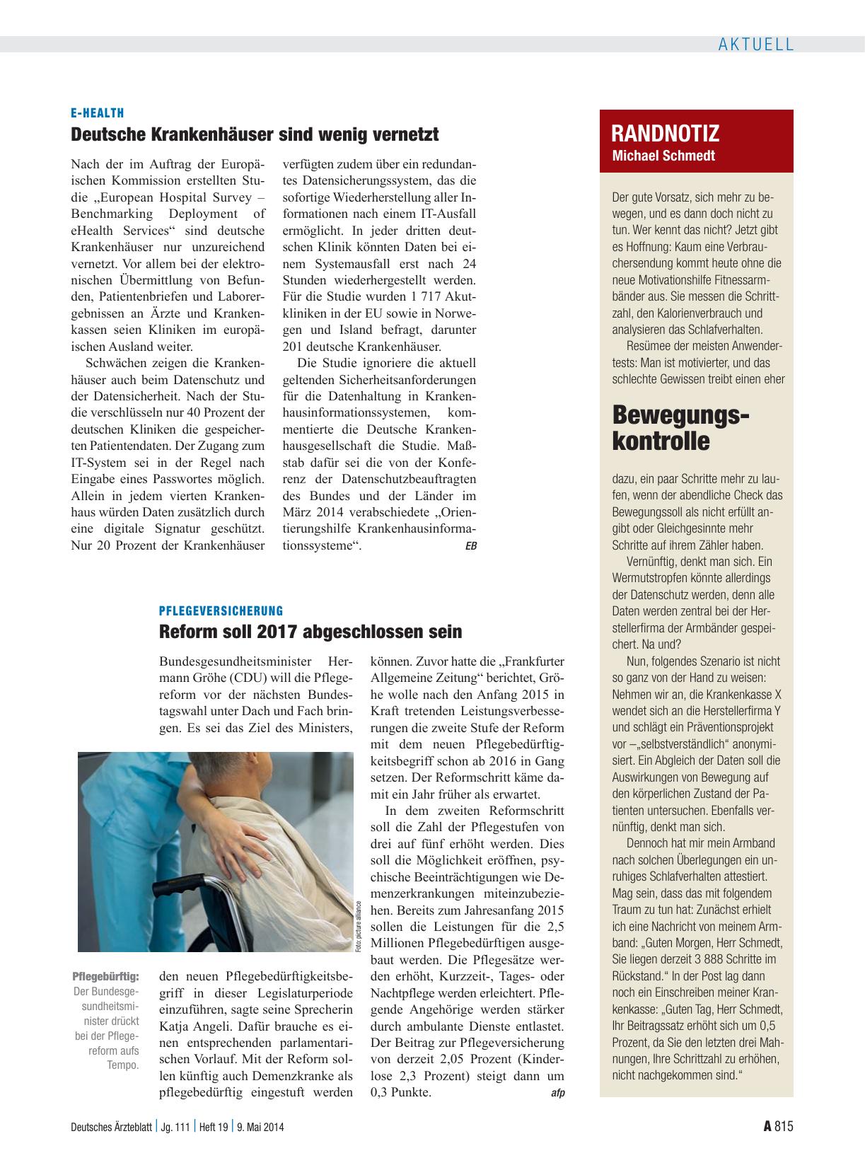 Vorschauseite 1: E-Health: Deutsche Krankenhäuser sind wenig vernetzt