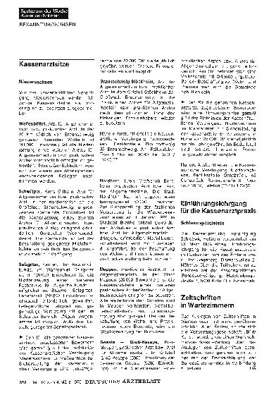 Vorschauseite 1: Kassenarztsitze
