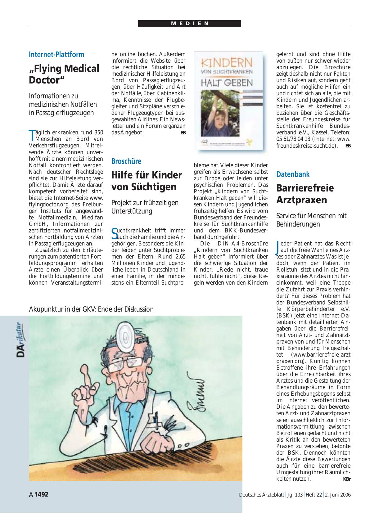 Vorschauseite 1: Internet-Plattform: „Flying Medical Doctor“