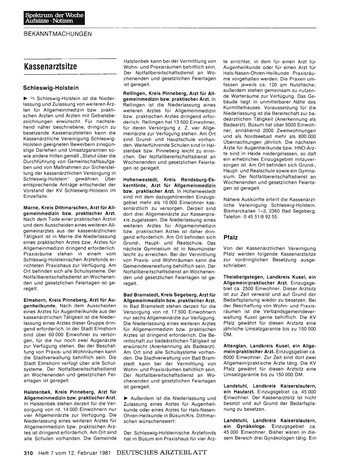 Vorschauseite 1: Kassenarztsitze