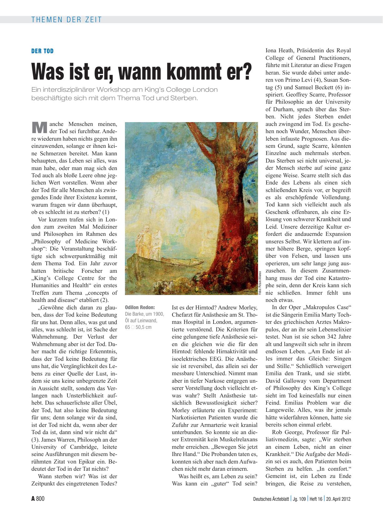 Vorschauseite 1: Der Tod: Was ist er, wann kommt er?