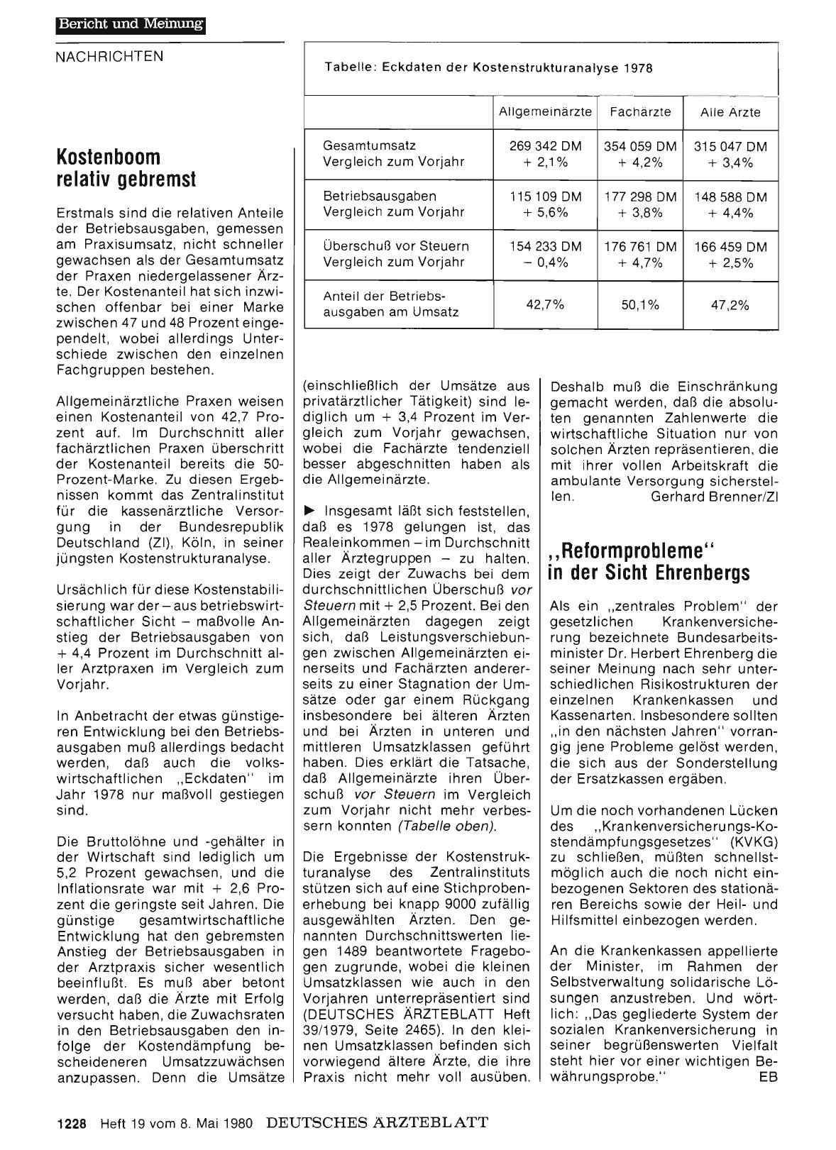 Vorschauseite 1: Kostenboom relativ gebremst