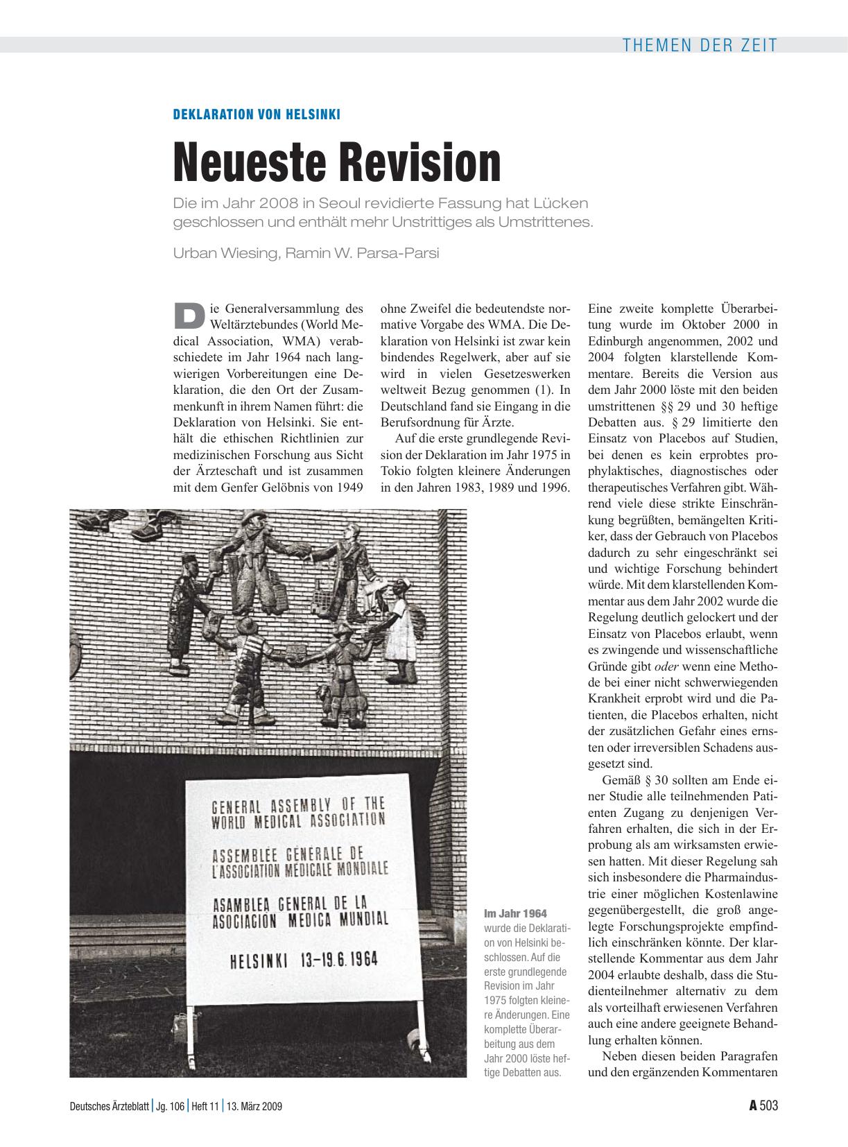 Vorschauseite 1: Deklaration von Helsinki: Neueste Revision