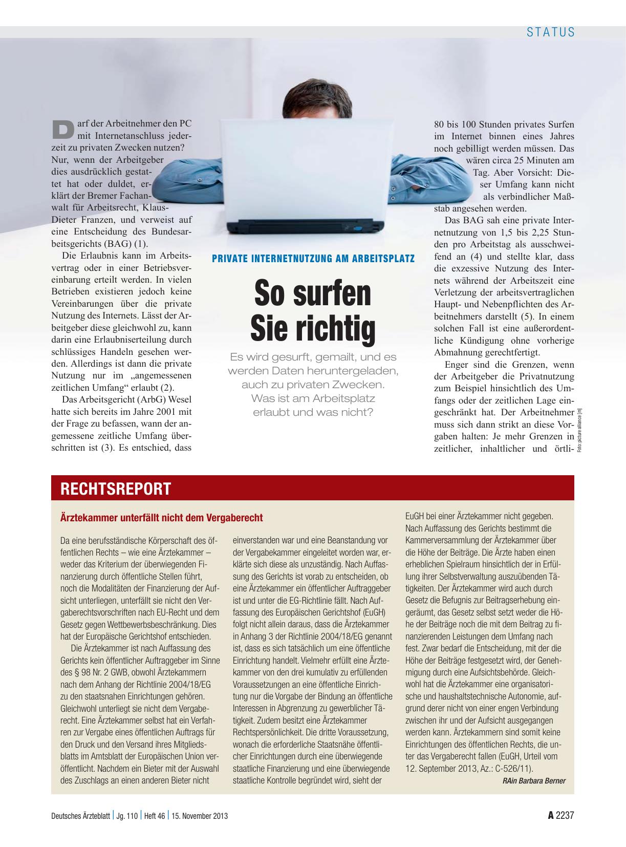 Vorschauseite 1: Private Internetnutzung am Arbeitsplatz: So surfen Sie richtig