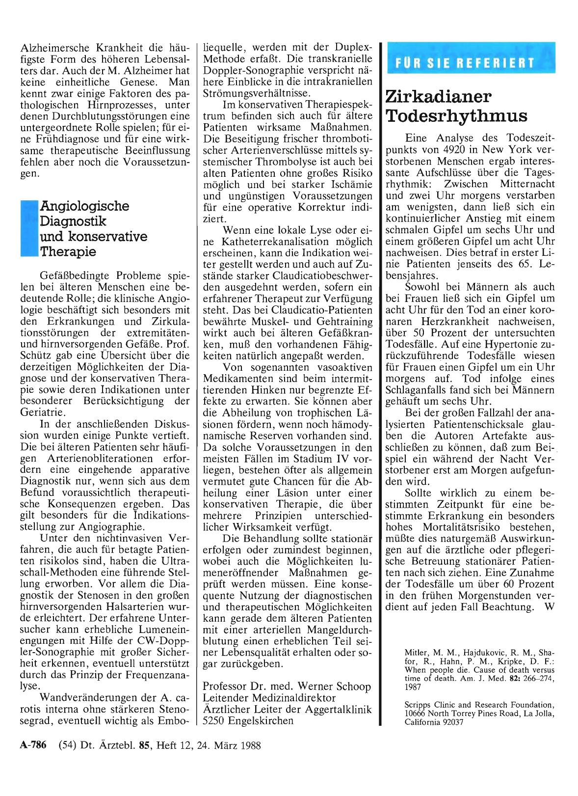 Vorschauseite 1: Zirkadianer Todesrhythmus