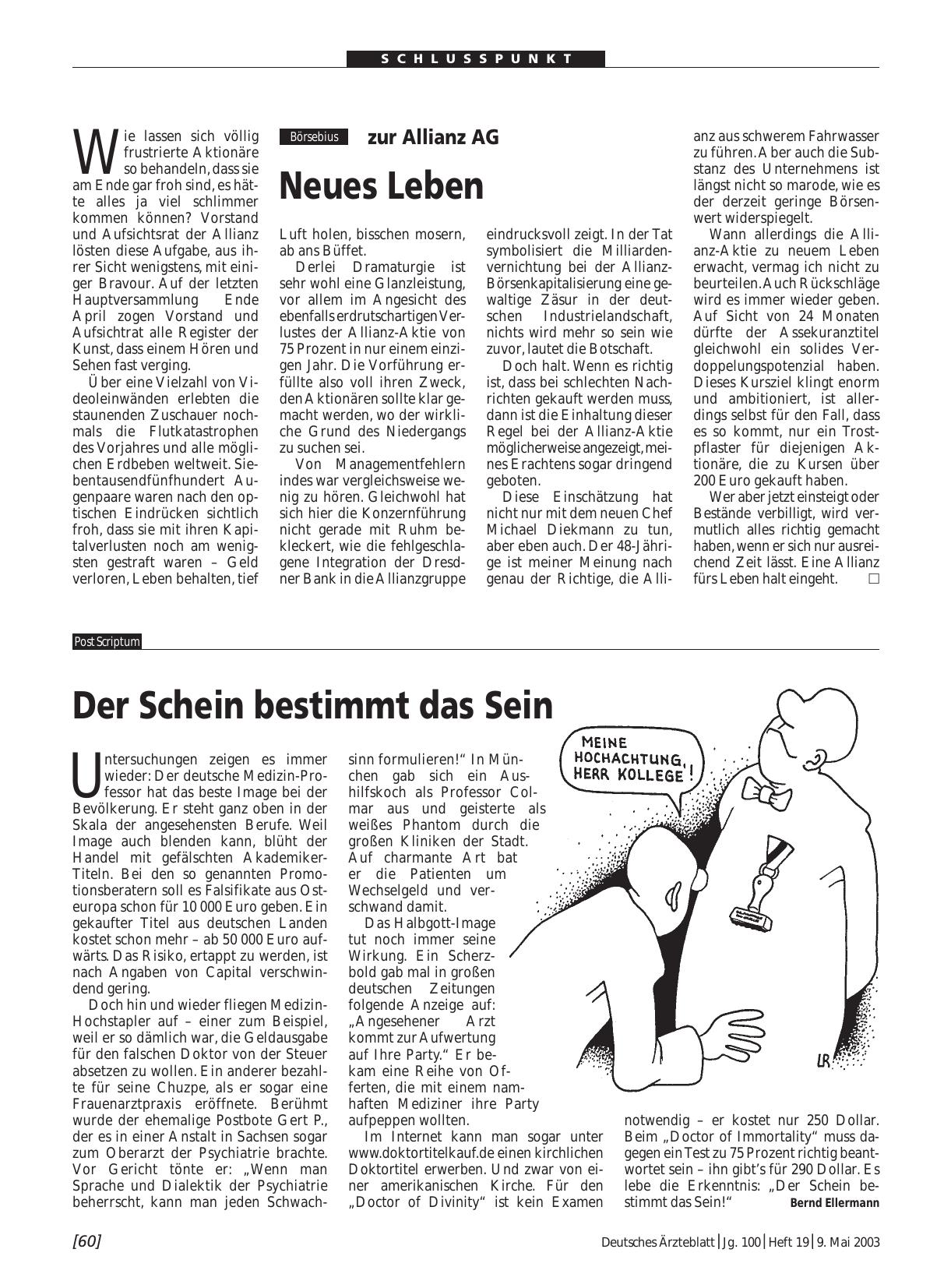 Vorschauseite 1: zur Allianz AG: Neues Leben