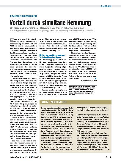Vorschauseite 1: Chronische Herzinsuffizienz: Vorteil durch simultane Hemmung