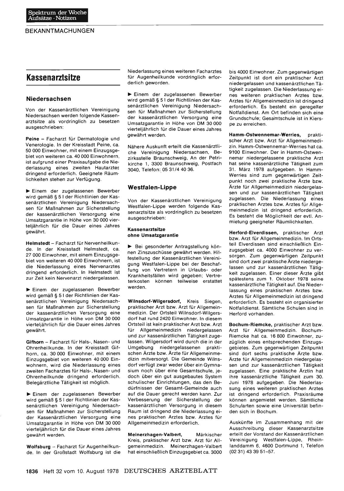 Vorschauseite 1: Kassenarztsitze