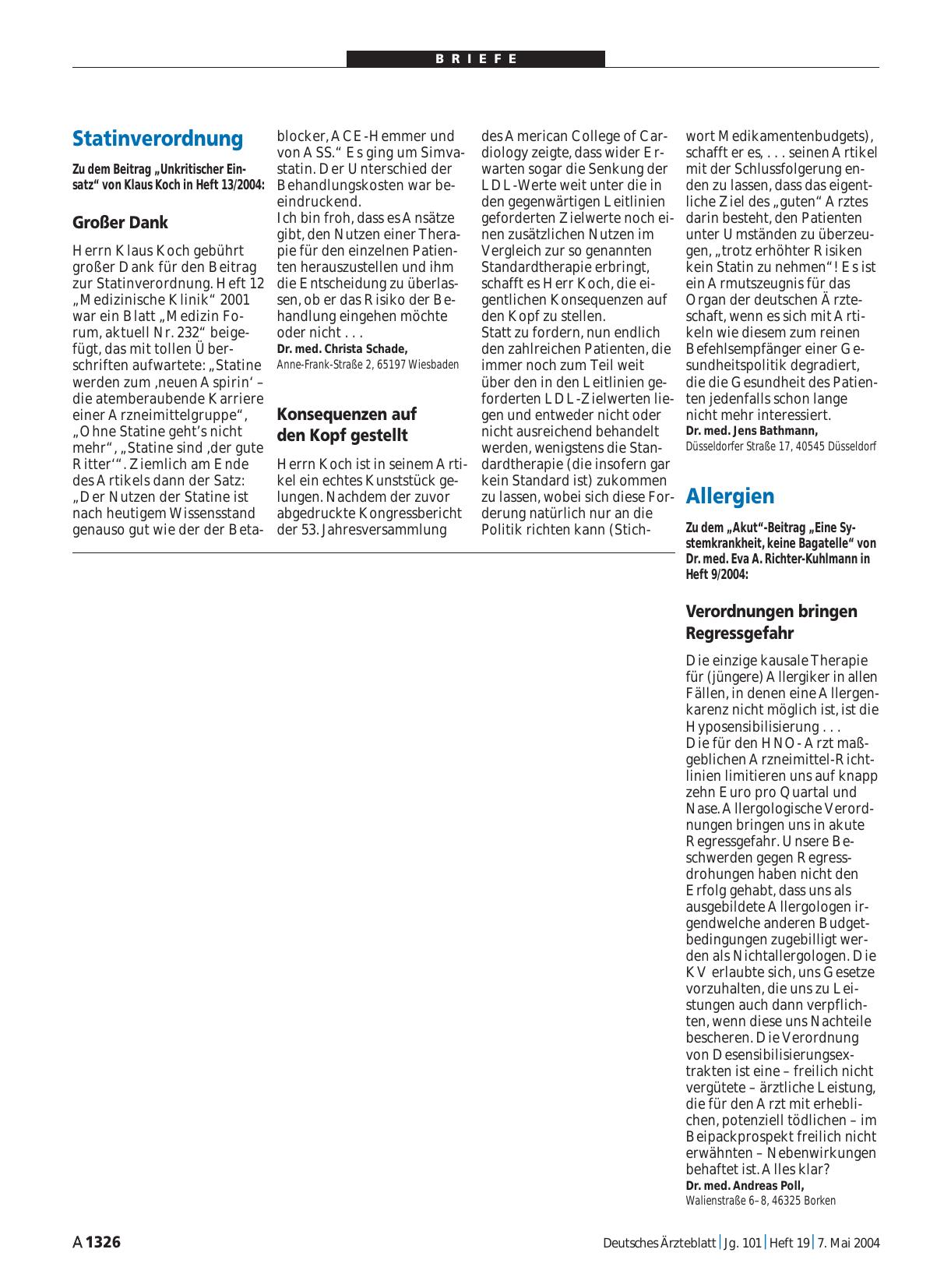 Vorschauseite 1: Statinverordnung: Konsequenzen auf den Kopf gestellt