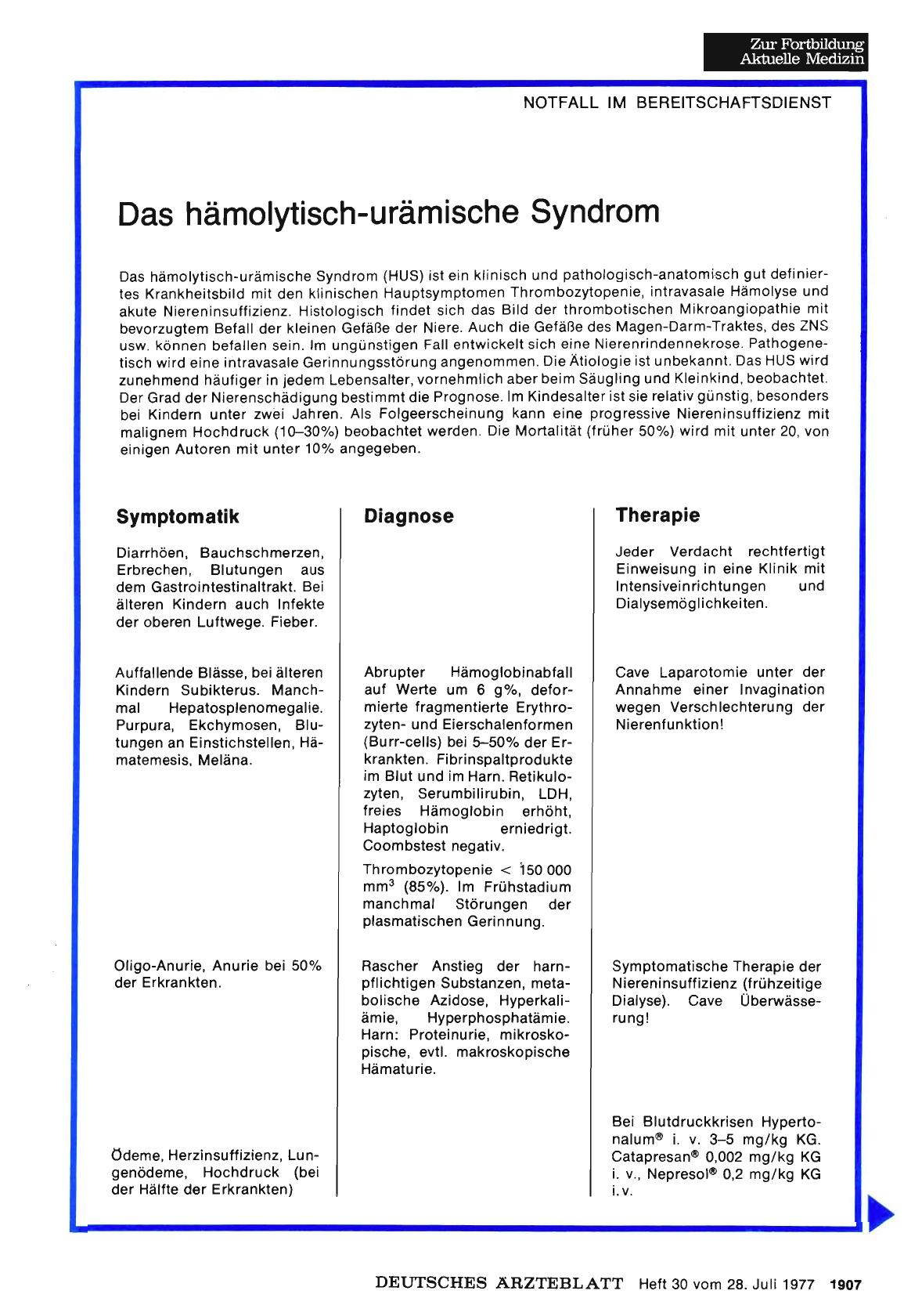 Vorschauseite 1: Das hämolytisch-urämische Syndrom