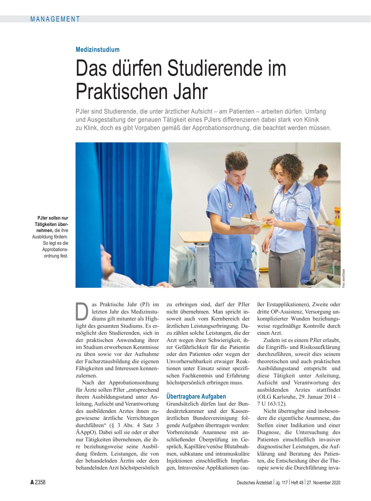 Vorschauseite 1: Medizinstudium: Das dürfen Studierende im Praktischen Jahr
