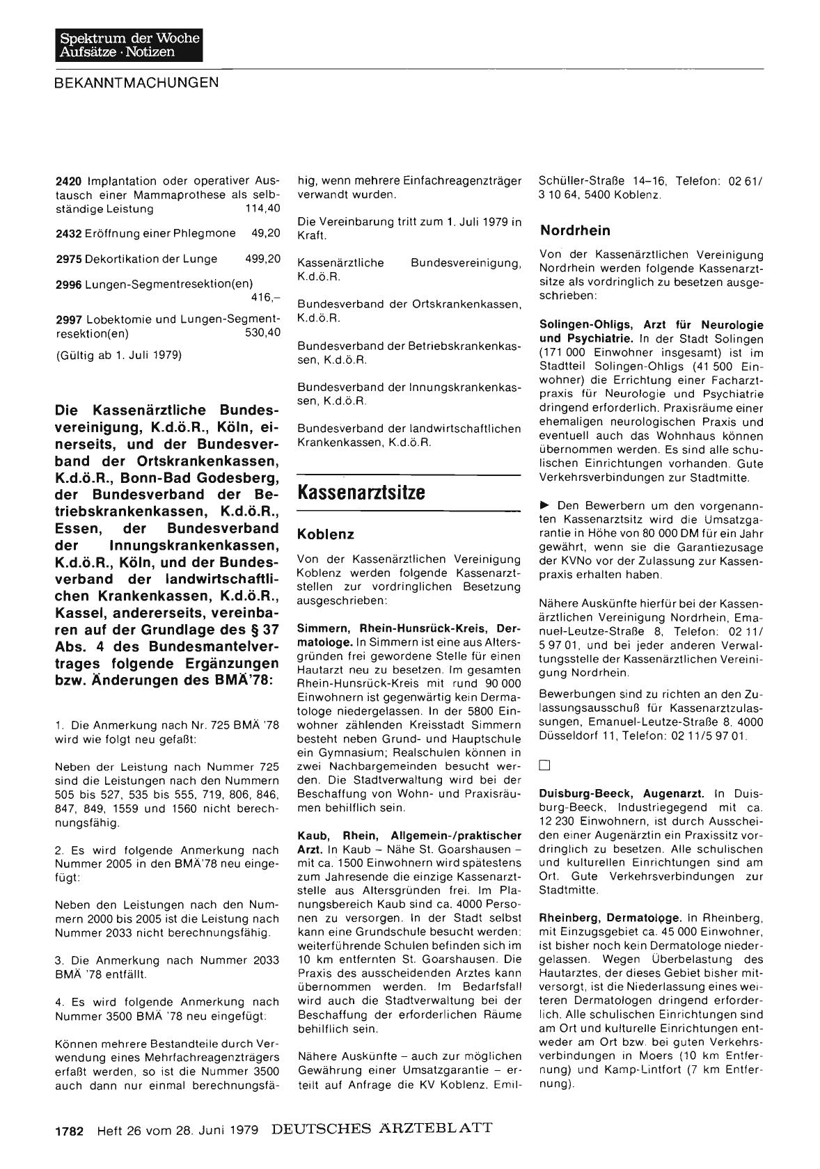 Vorschauseite 1: Kassenarztsitze