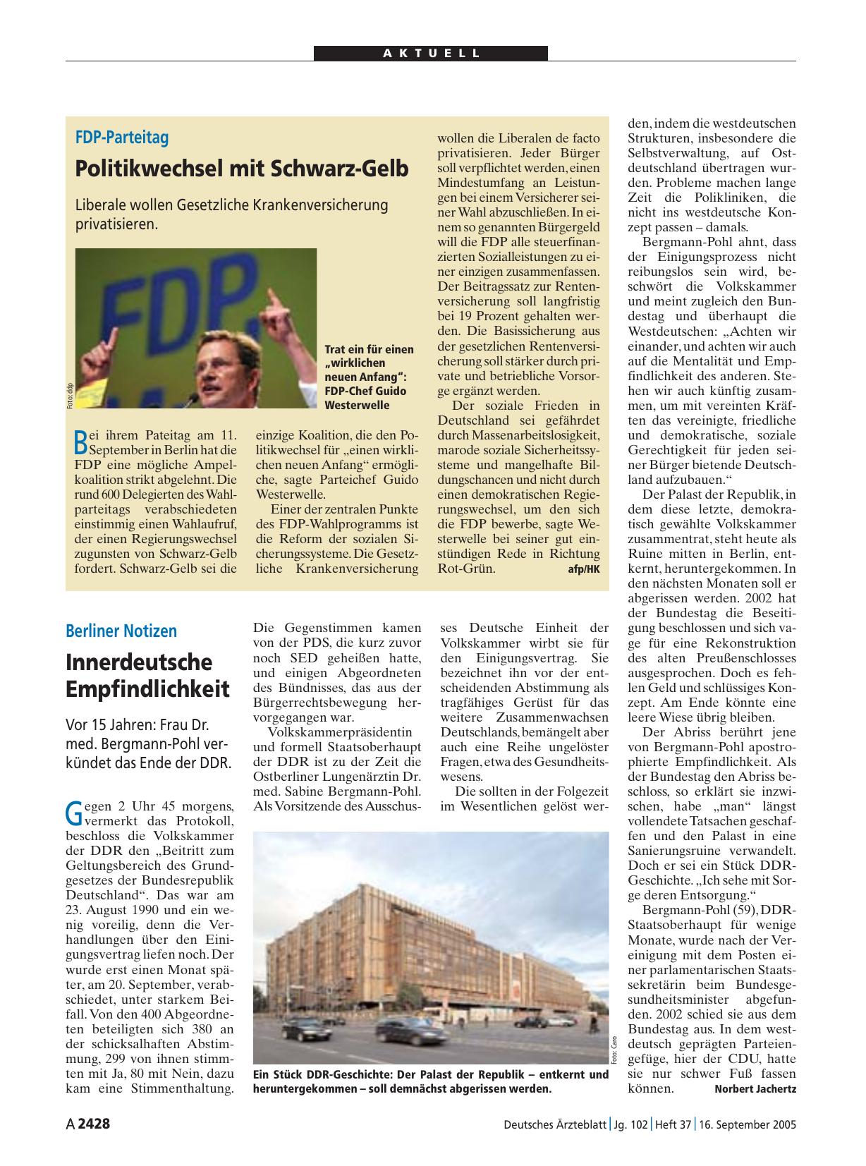 Vorschauseite 1: Berliner Notizen: Innerdeutsche Empfindlichkeit