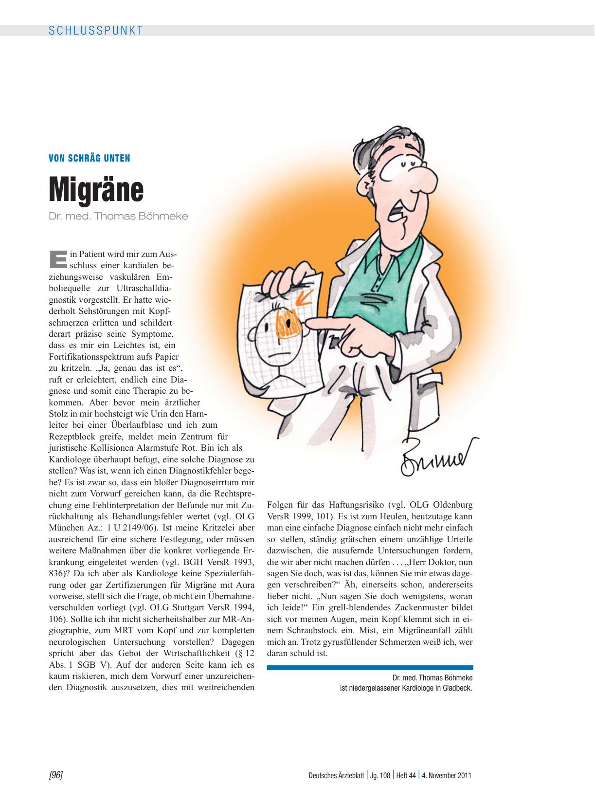 Vorschauseite 1: Von schräg unten: Migräne