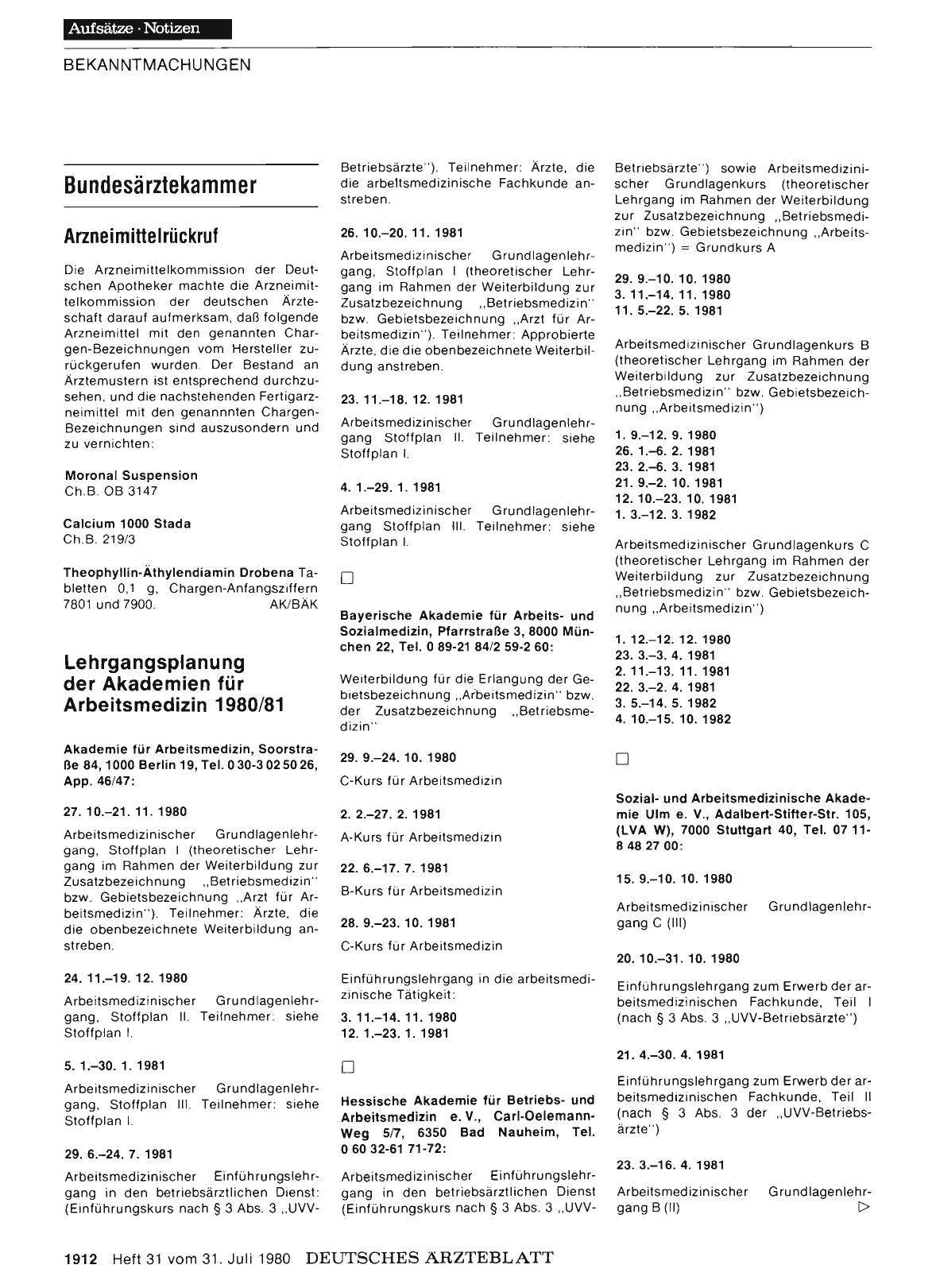 Vorschauseite 1: Bundesärztekammer
