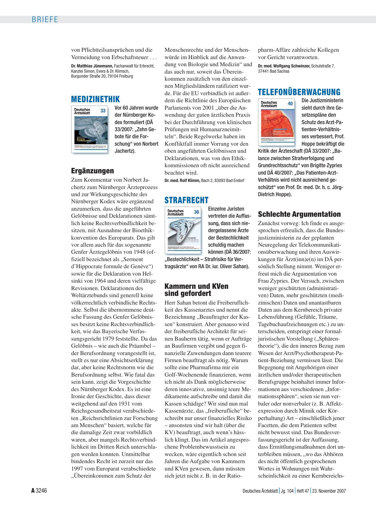 Vorschauseite 1: Telefonüberwachung: Schlechte Argumentation