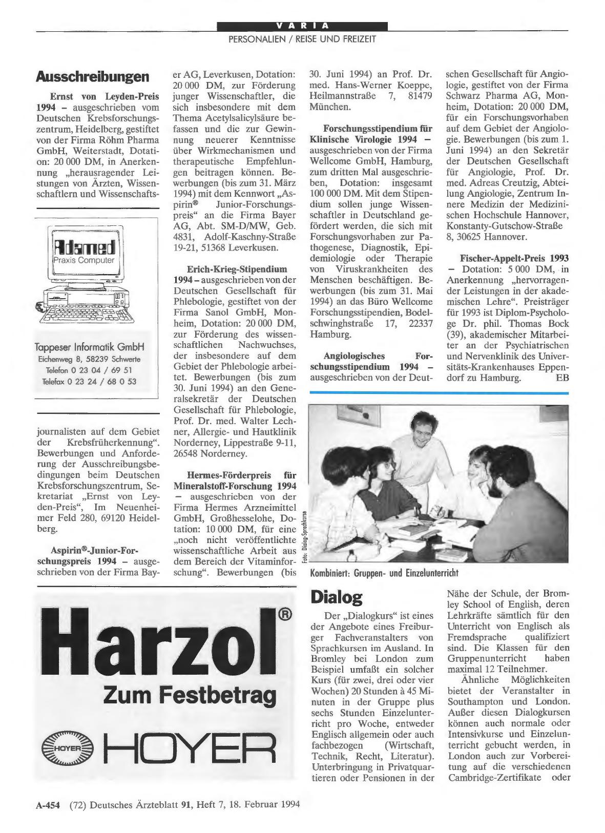 Vorschauseite 1: Ausschreibungen