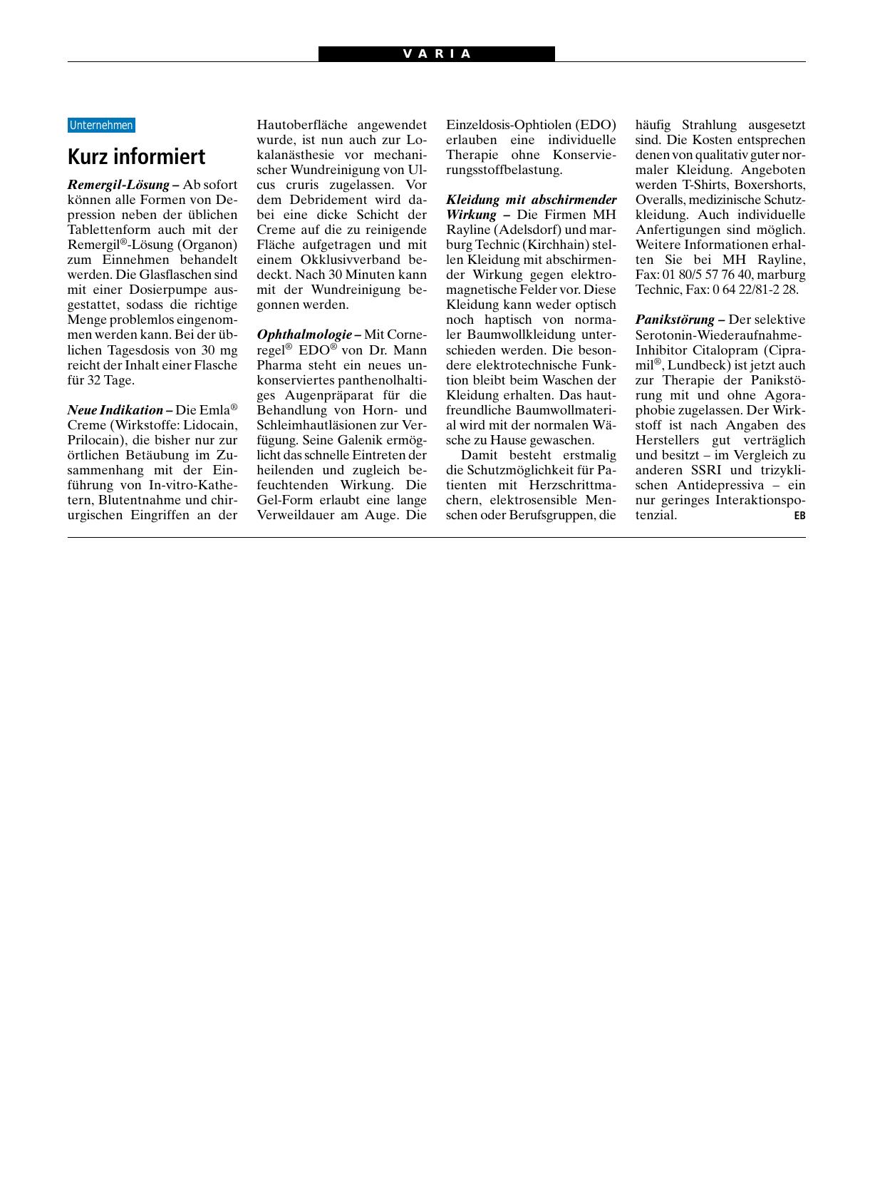 Vorschauseite 1: Neue Indikation
