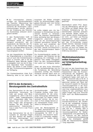 Vorschauseite 1: EDV in der Arztpraxis — Beratungsstelle des Zentralinstituts