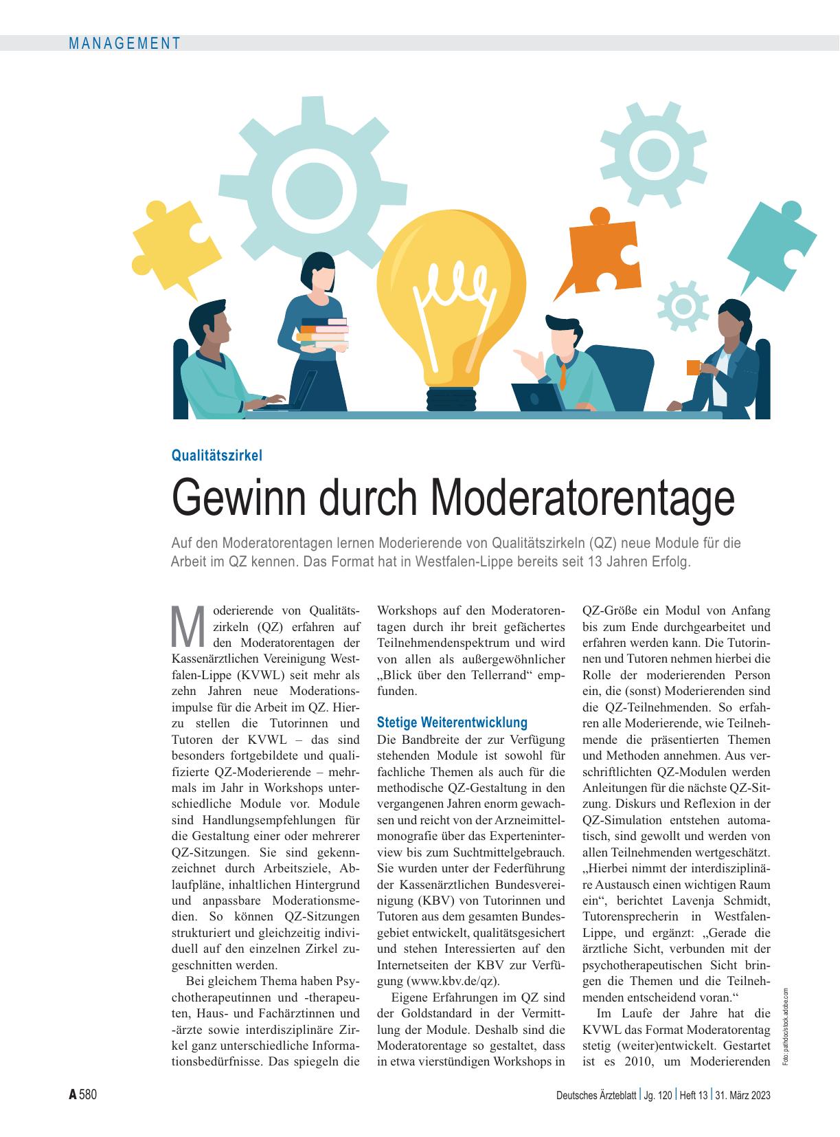 Vorschauseite 1: Qualitätszirkel: Gewinn durch Moderationstage
