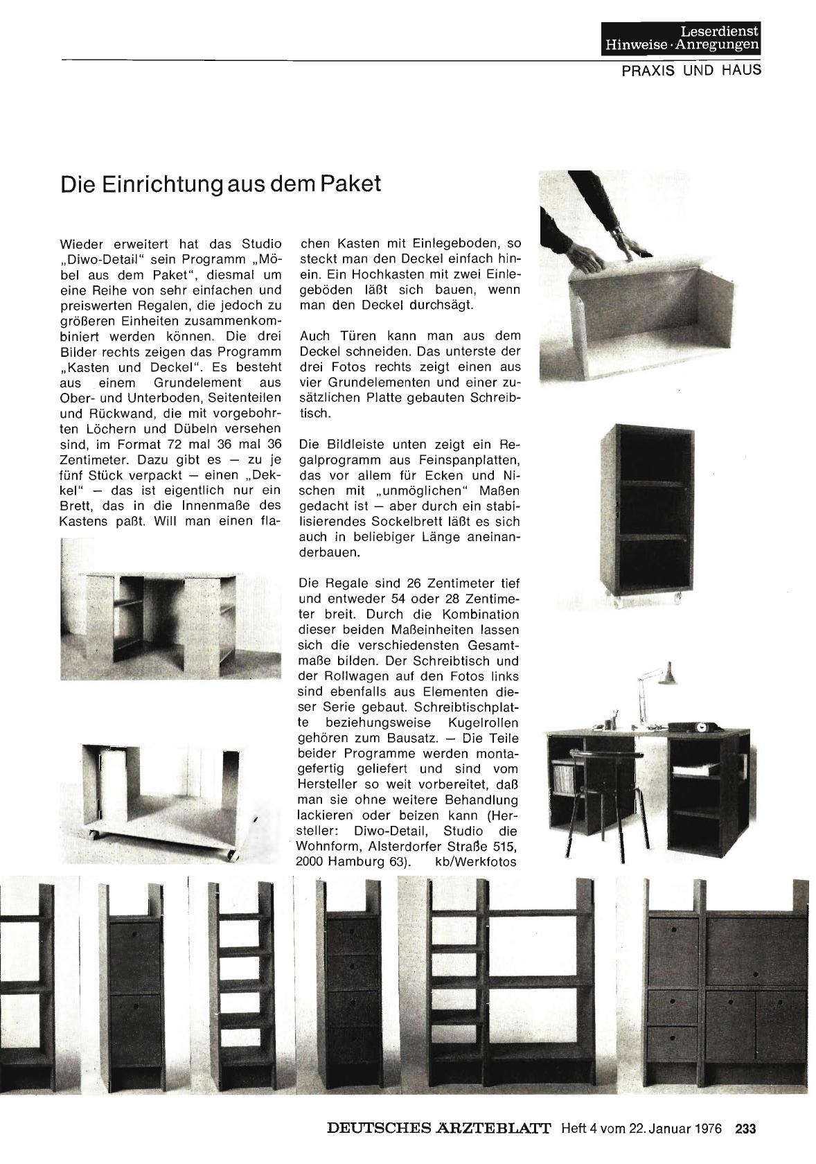 Vorschauseite 1: Die Einrichtung aus dem Paket