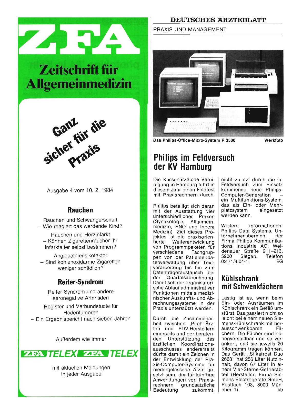 Vorschauseite 1: Philips im Feldversuch der KV Hamburg