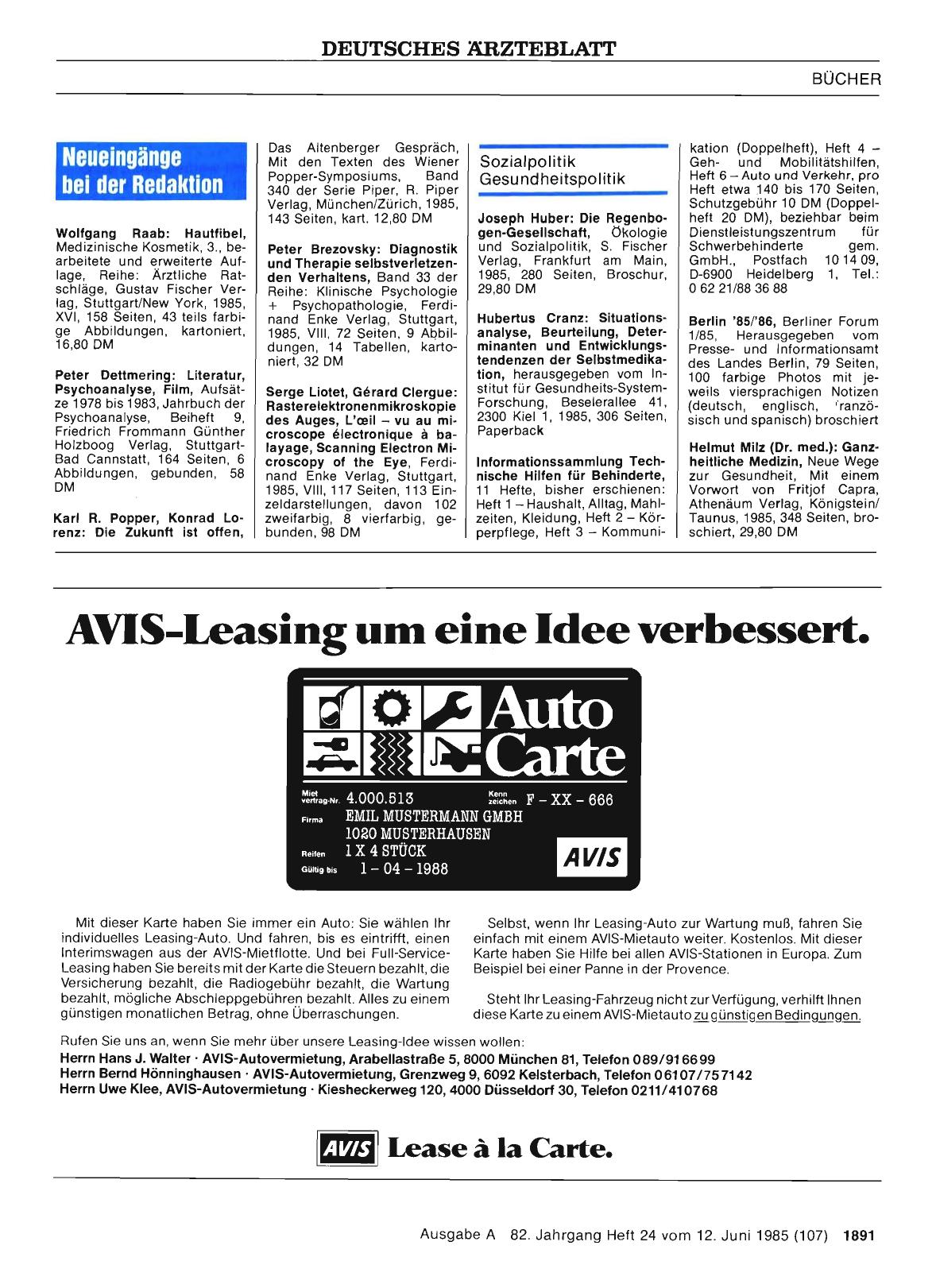 Vorschauseite 1: Neueingänge bei der Redaktion