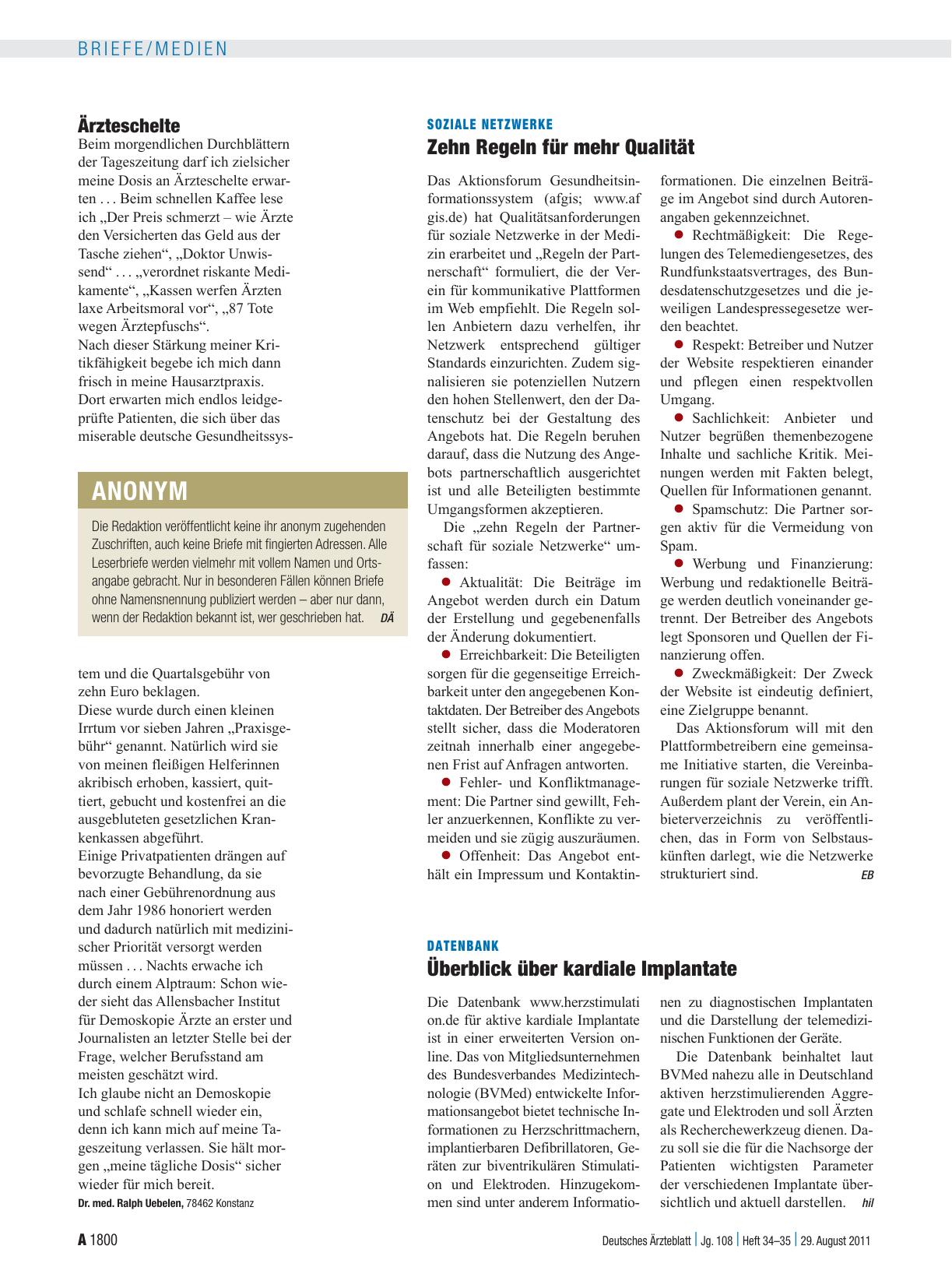 Vorschauseite 1: Soziale Netzwerke: Zehn Regeln für mehr Qualität
