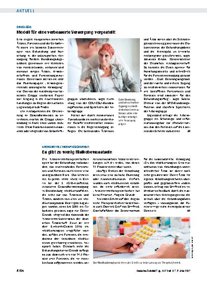 Vorschauseite 1: Onkologie: Modell für eine verbesserte Versorgung vorgestellt