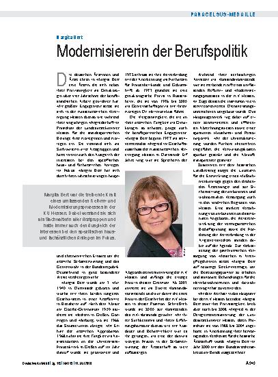 Vorschauseite 1: Margita Bert: Modernisiererin der Berufspolitik