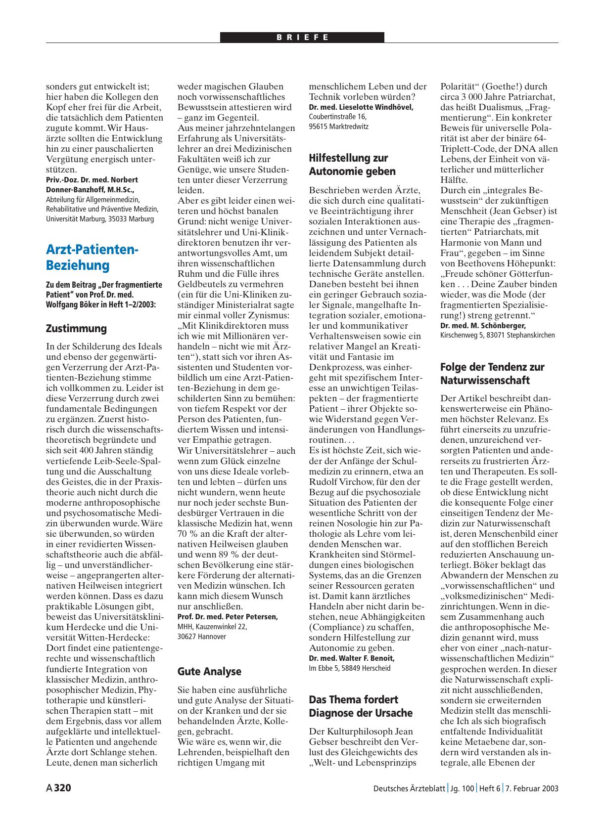 Vorschauseite 1: Arzt-Patienten-Beziehung: Gute Analyse