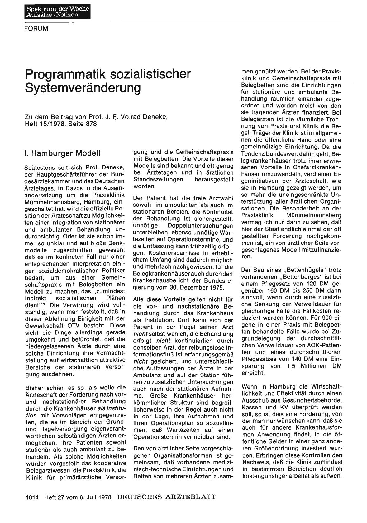Vorschauseite 1: Programmatik sozialistischer Systemveränderung