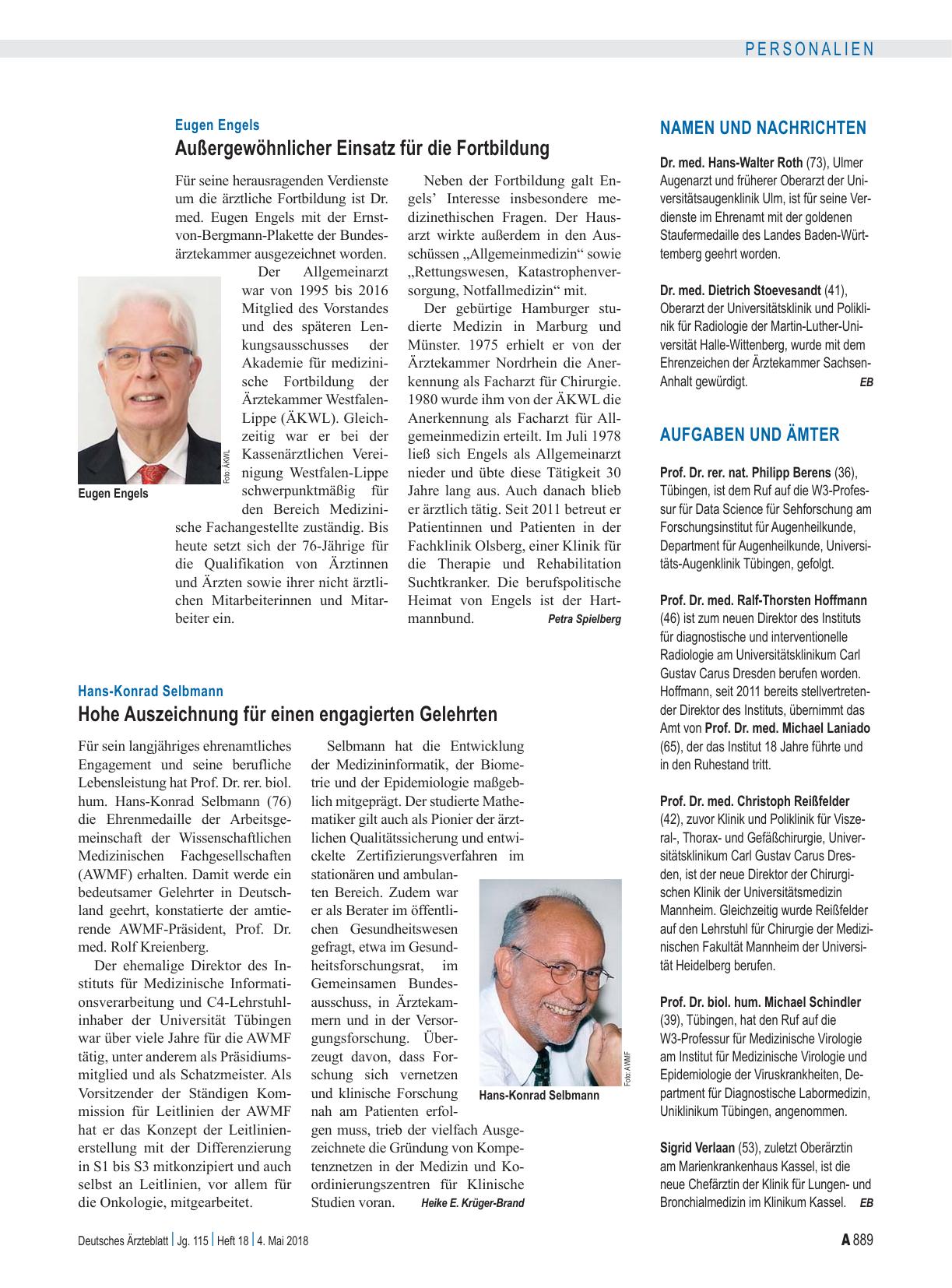 Vorschauseite 1: Namen und Nachrichten