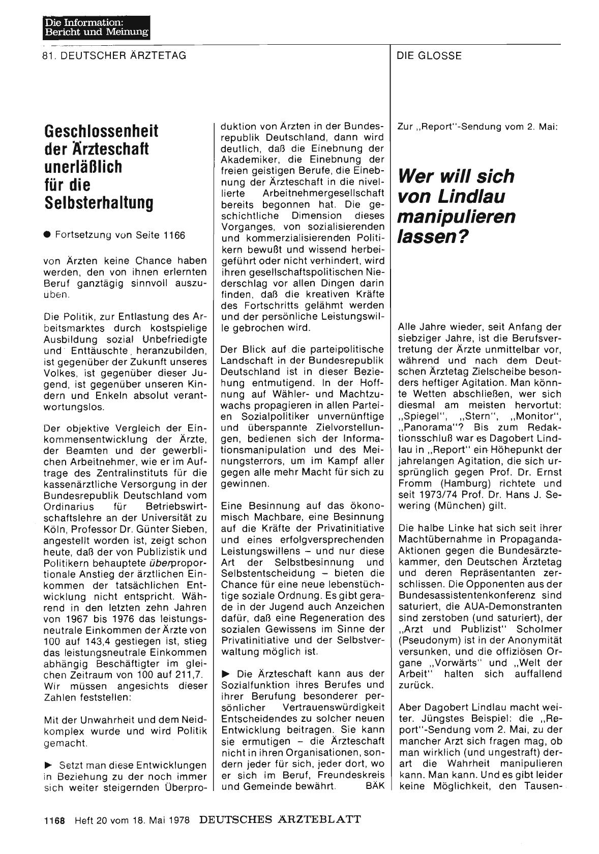 Vorschauseite 1: Wer will sich von Lindlau manipulieren lassen?