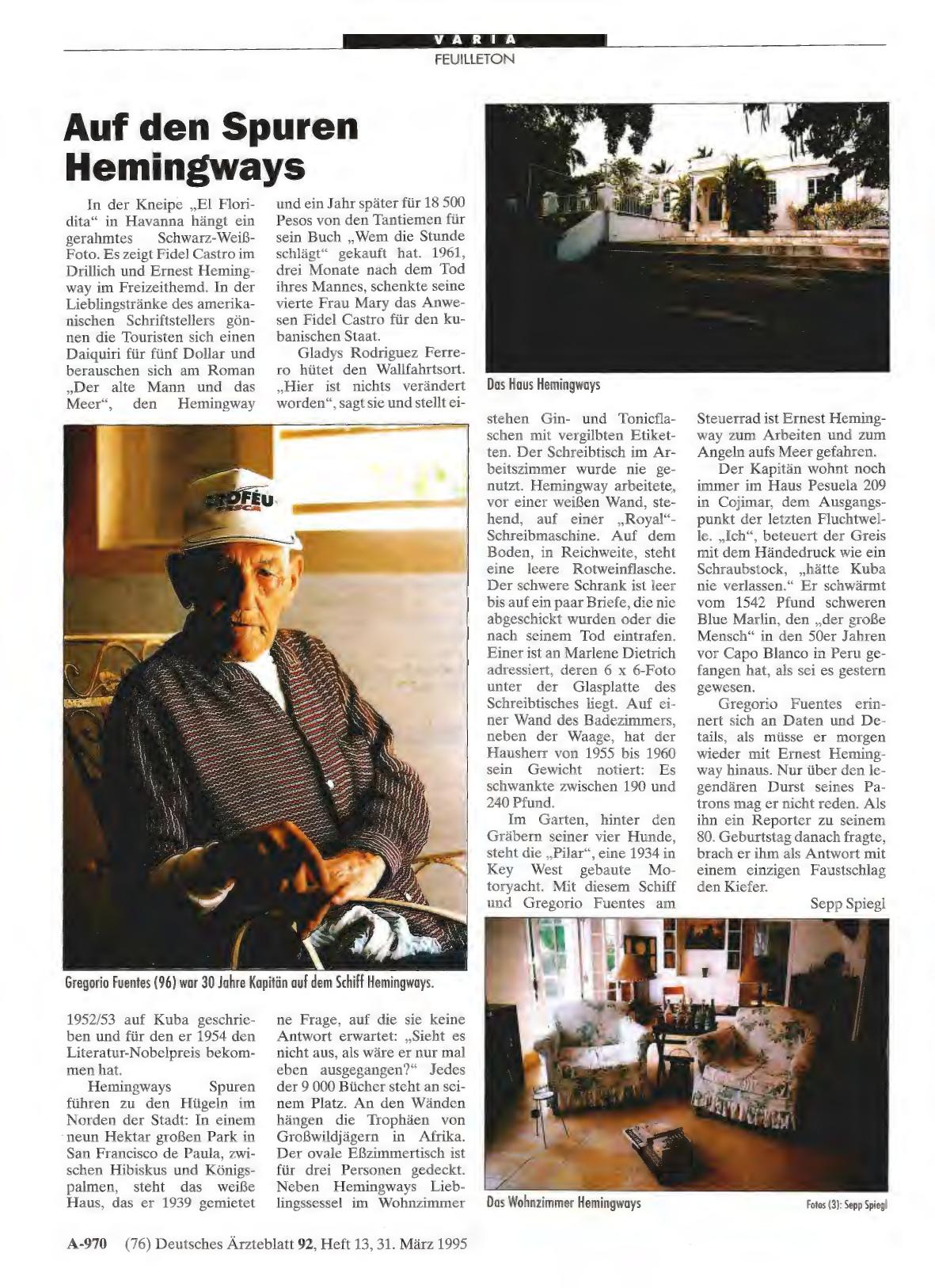 Vorschauseite 1: Auf den Spuren Hemingways