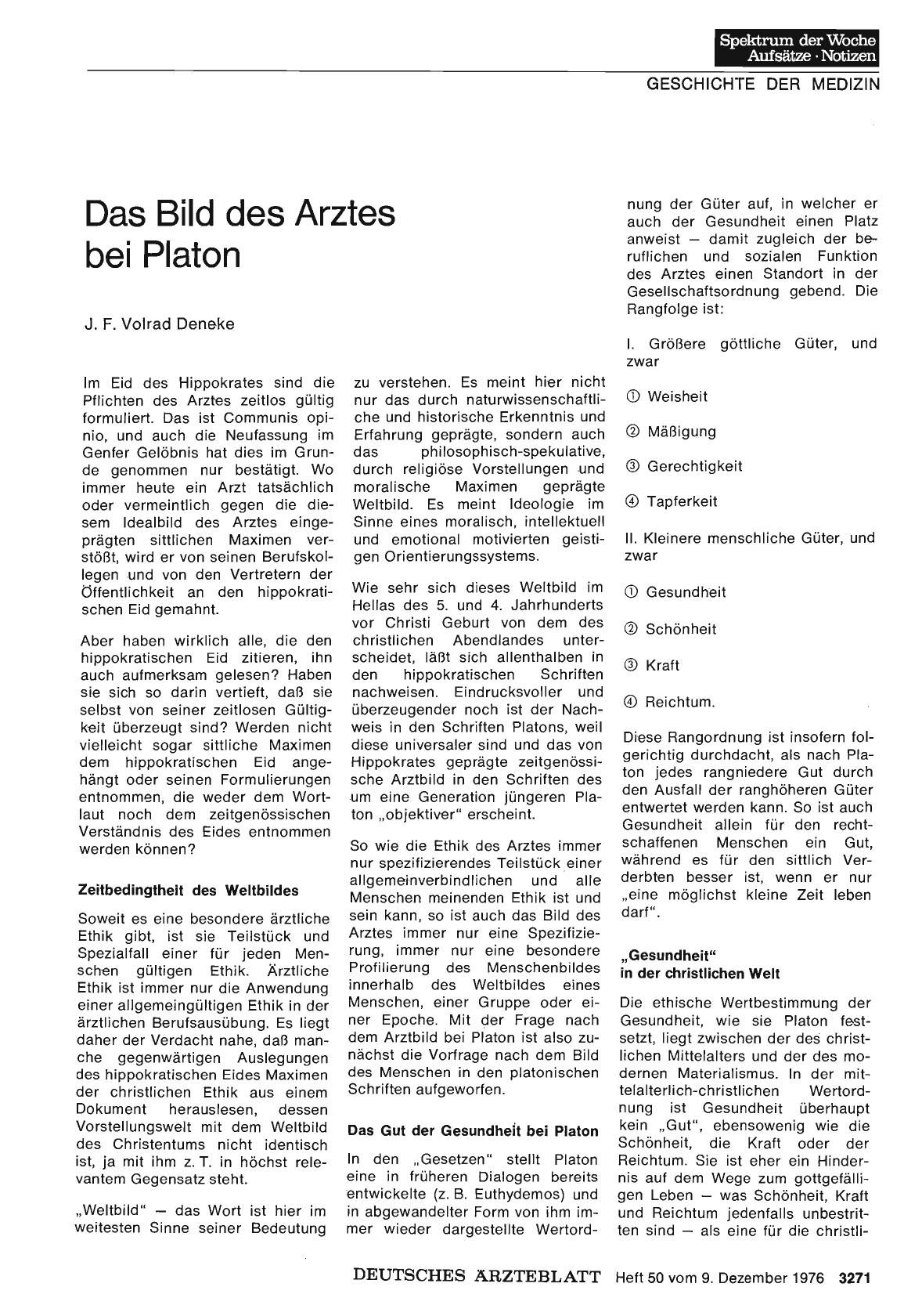Vorschauseite 1: Das Bild des Arztes bei Platon