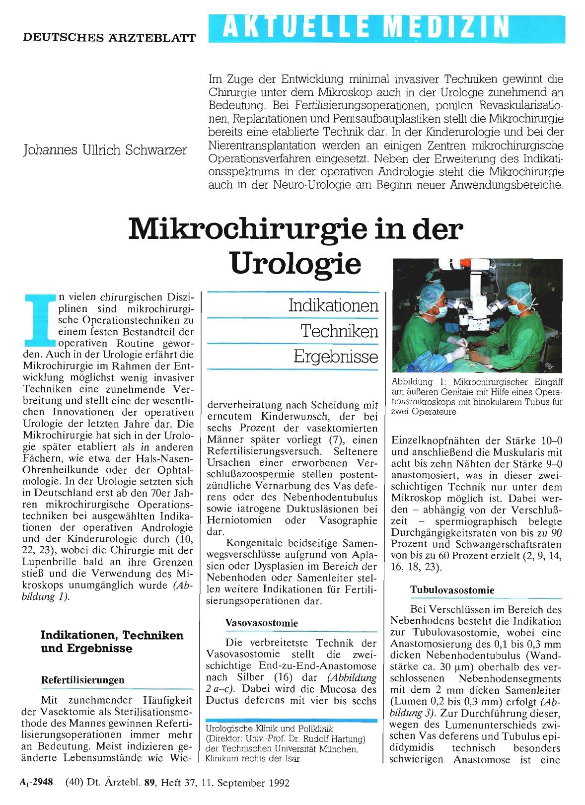 Vorschauseite 1: Mikrochirurgie in der Urologie