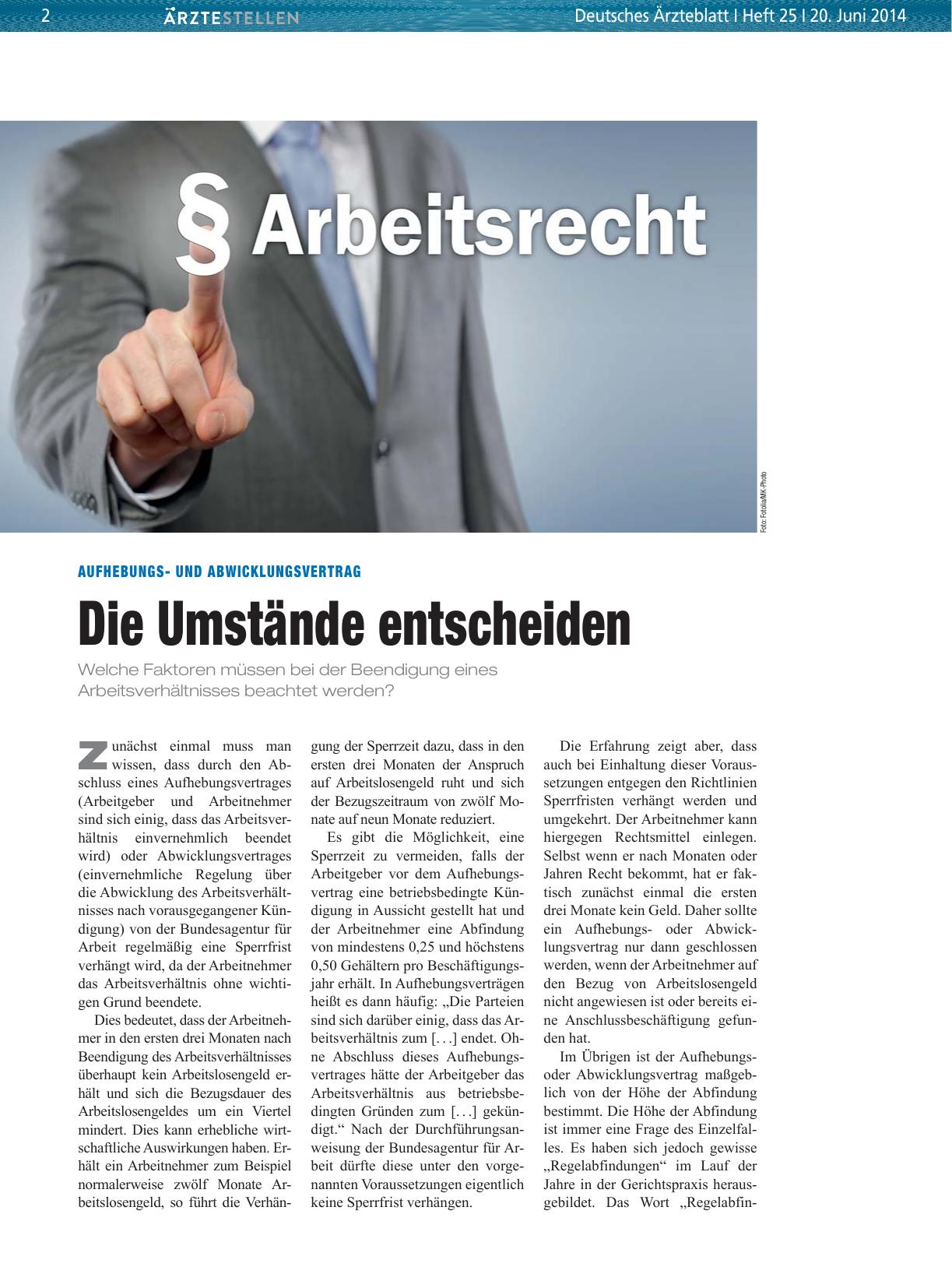 Vorschauseite 1: Aufhebungsund Abwicklungsvertrag: Die Umstände entscheiden