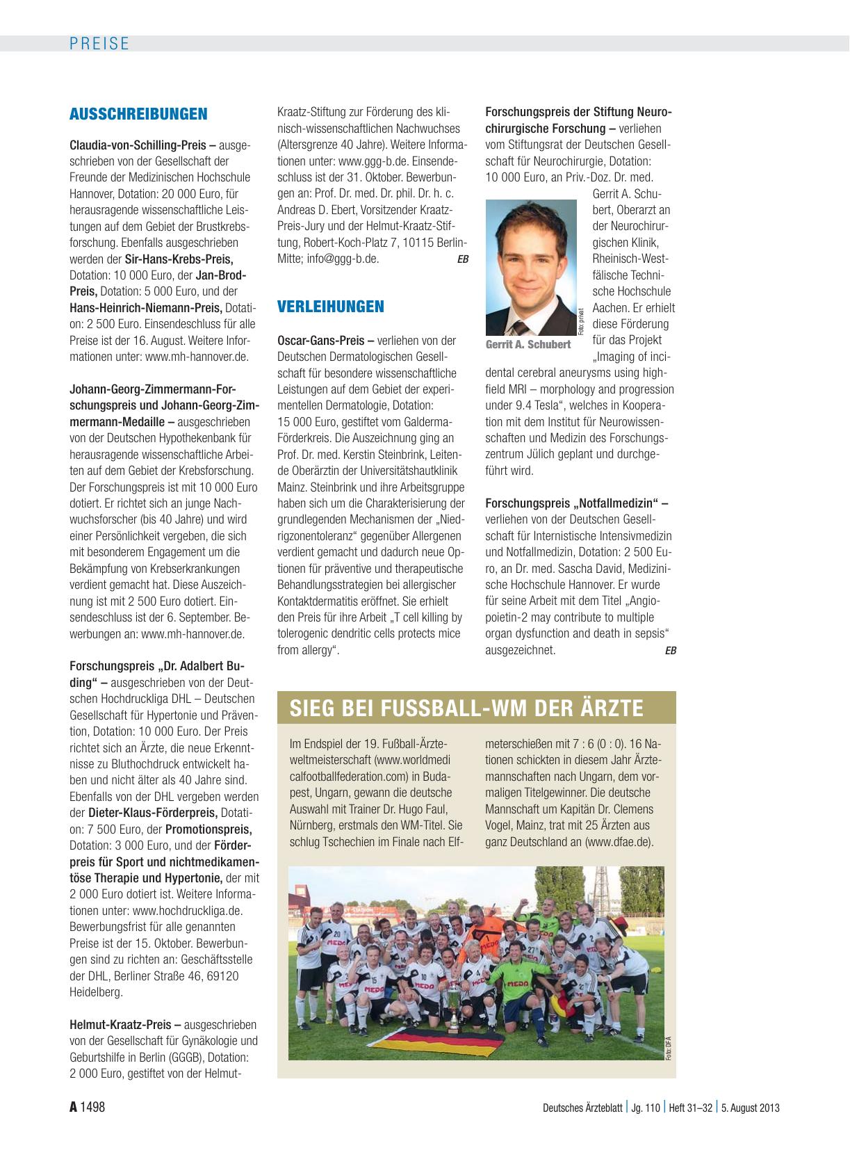 Vorschauseite 1: Sieg bei Fussball-WM der Ärzte