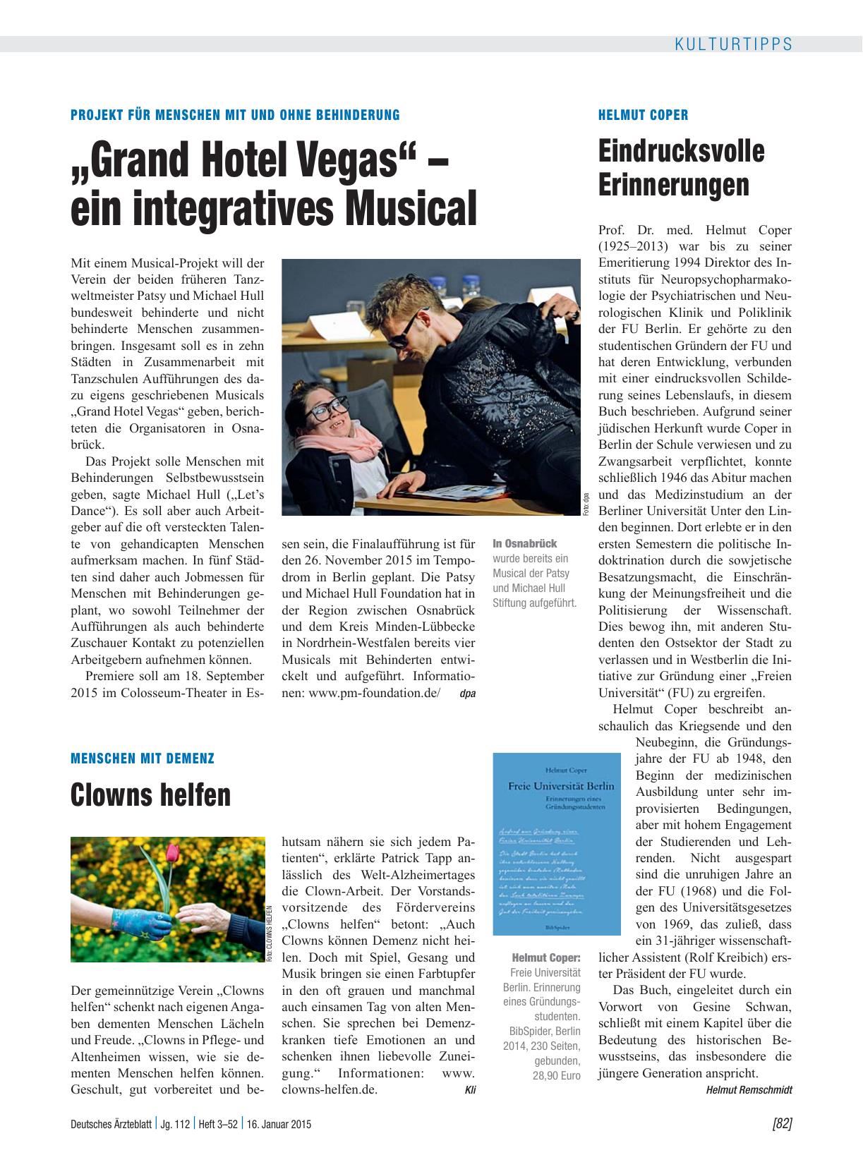 Vorschauseite 1: Projekt für Menschen mit und ohne Behinderung: „Grand Hotel Vegas“ – ein integratives Musical