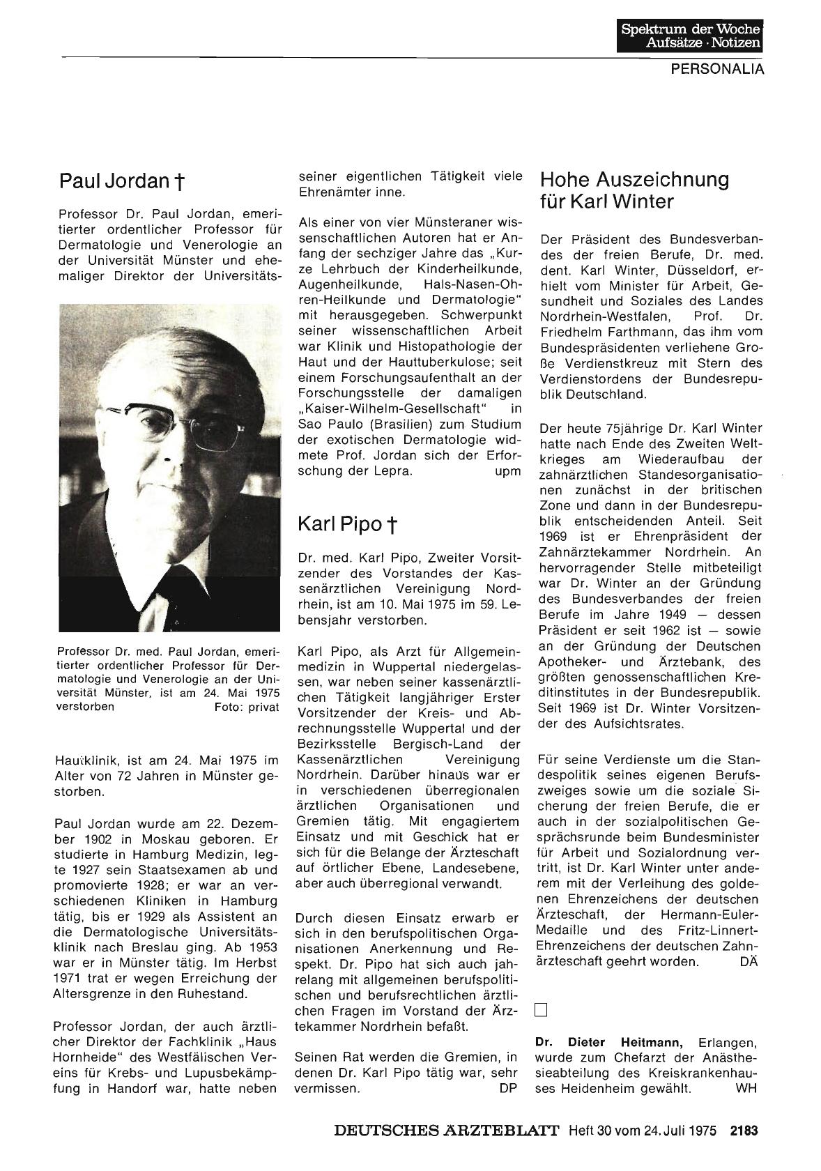 Vorschauseite 1: Karl Pipo †