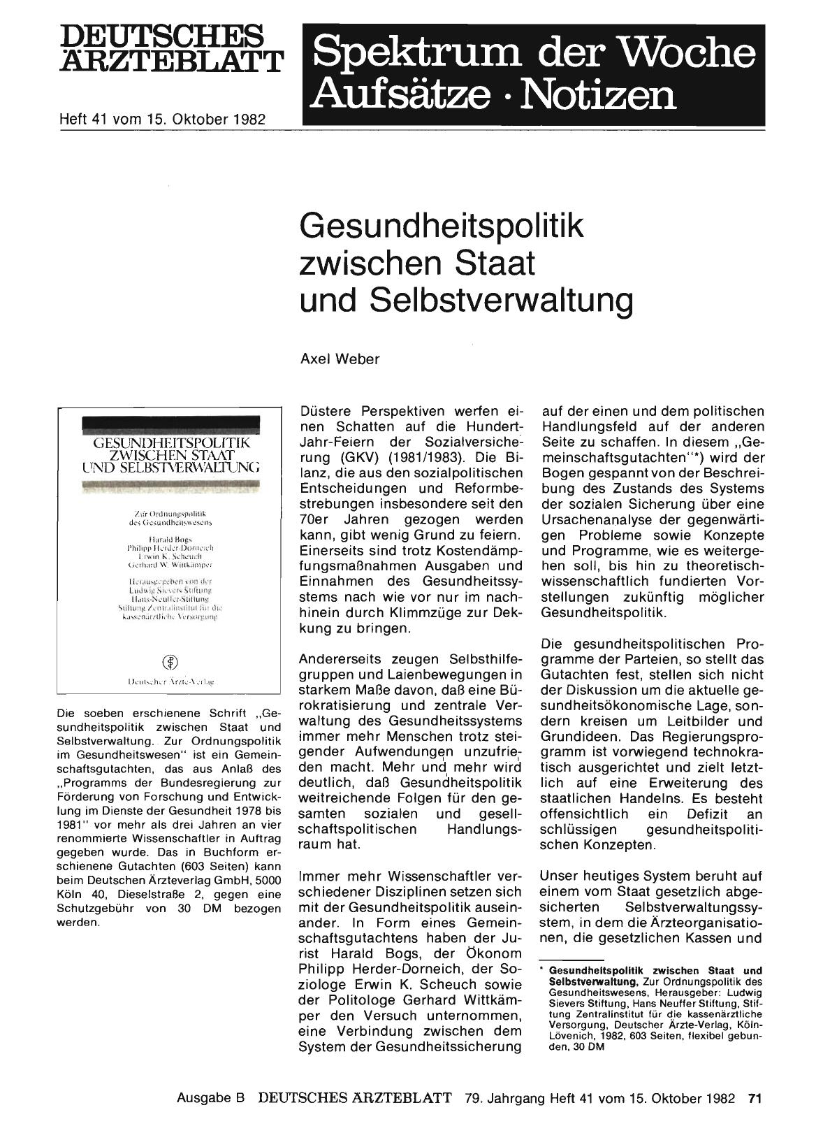 Vorschauseite 1: Gesundheitspolitik zwischen Staat und Selbstverwaltung