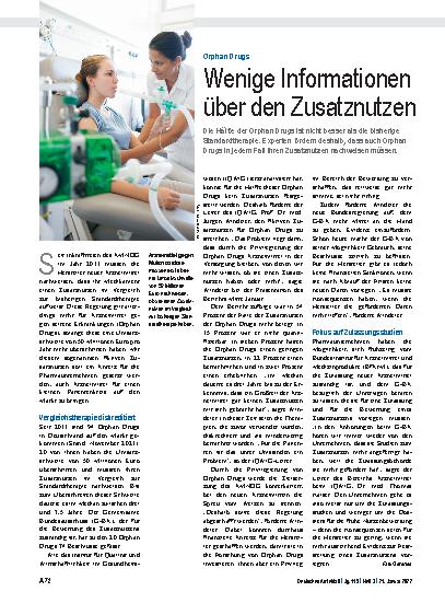 Vorschauseite 1: Orphan Drugs: Wenige Informationen über den Zusatznutzen