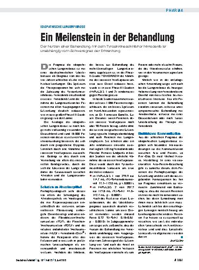 Vorschauseite 1: Idiopathische Lungenfibrose: Ein Meilenstein in der Behandlung