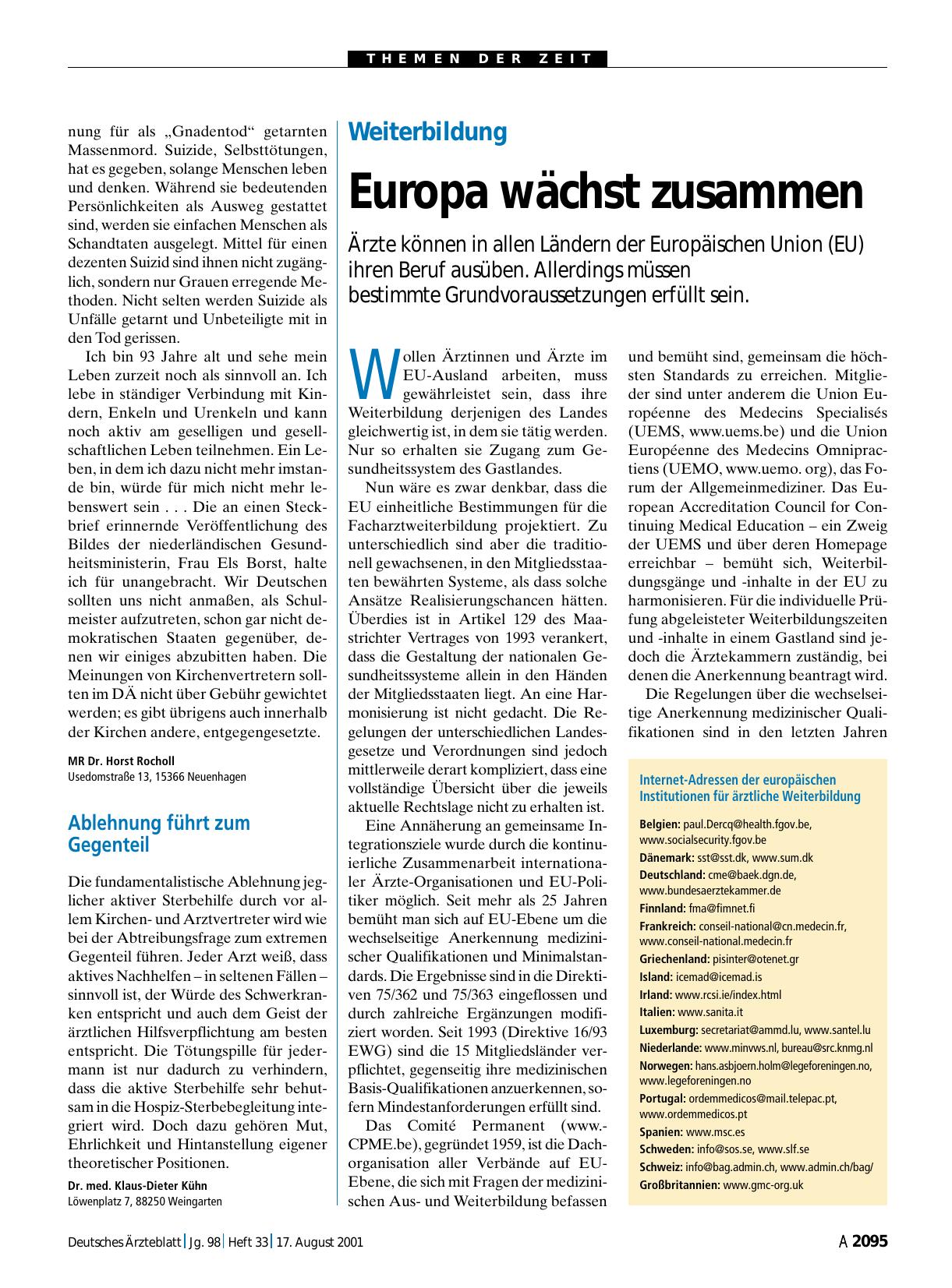 Vorschauseite 1: Weiterbildung: Europa wächst zusammen