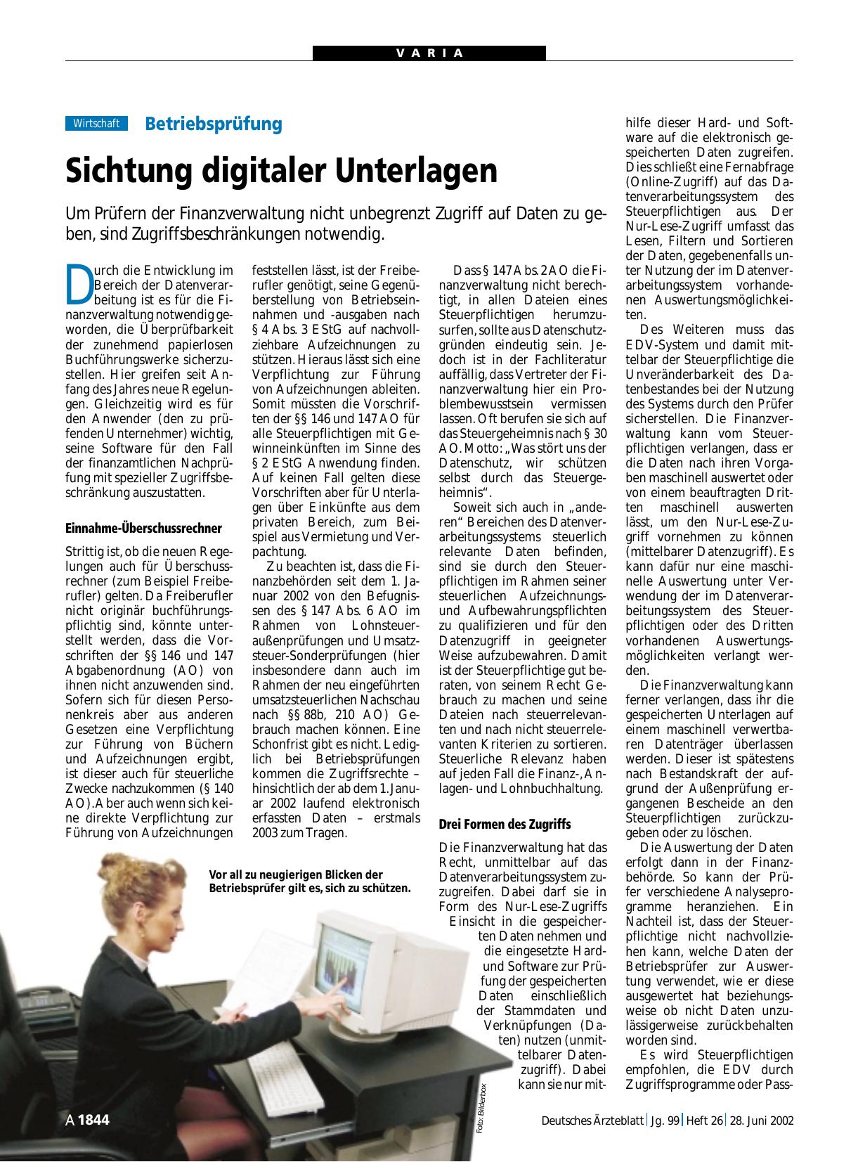 Vorschauseite 1: Betriebsprüfung: Sichtung digitaler Unterlagen