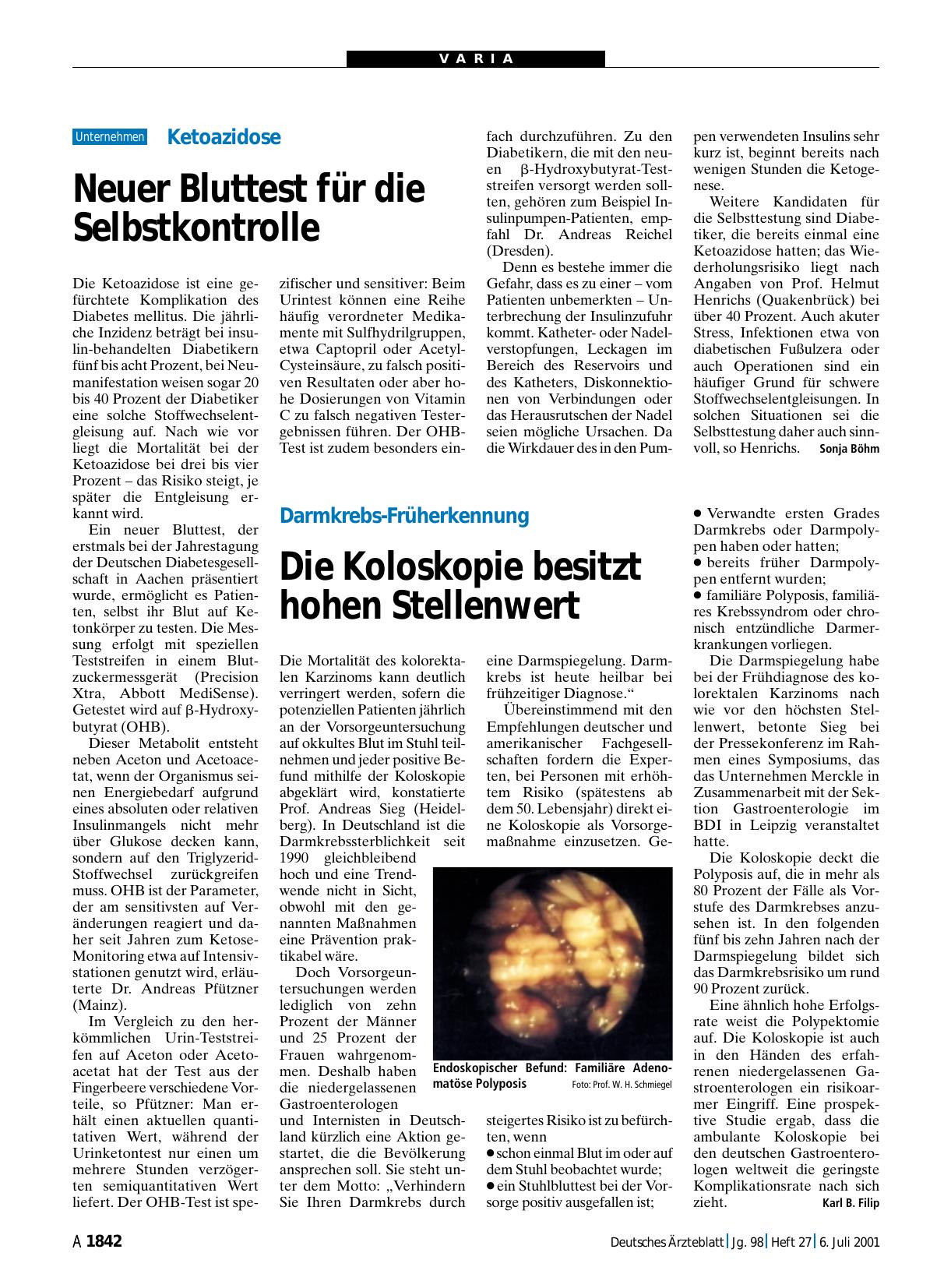 Vorschauseite 1: Darmkrebs-Früherkennung: Die Koloskopie besitzt hohen Stellenwert
